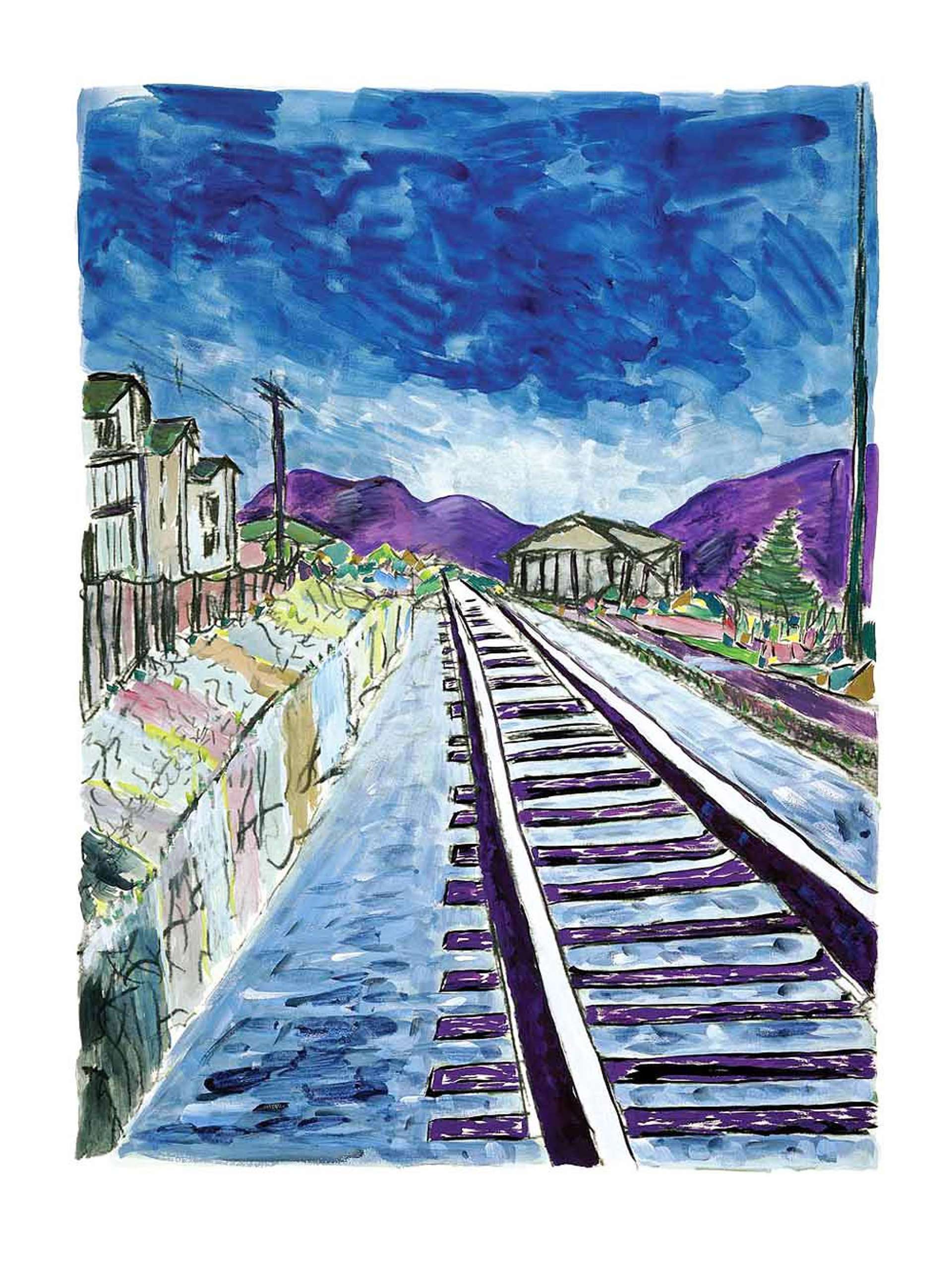 Train Tracks Large (2013) - Signed Print by Bob Dylan 2013 - MyArtBroker