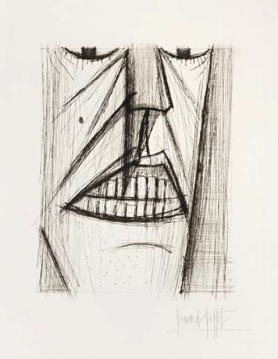 Teeth Indicating The Time - Signed Print by Bernard Buffet 1958 - MyArtBroker