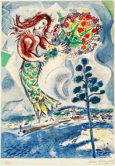Sirene Au Pin - Signed Print by Marc Chagall 1967 - MyArtBroker