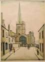 L S Lowry: Burford Church - Signed Print