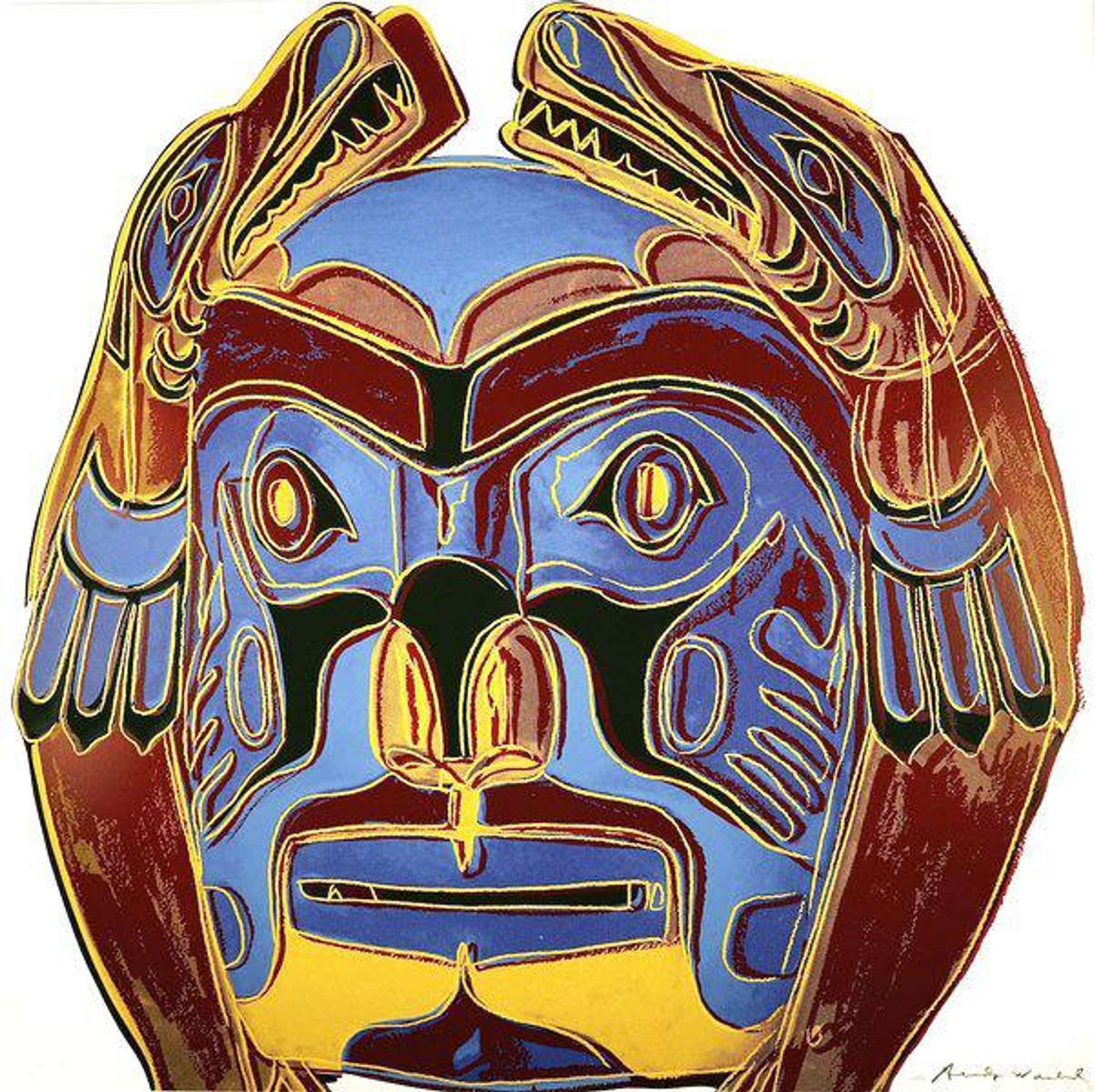 Northwest Coast Mask (F. & S. II.380) - Signed Print by Andy Warhol 1986 - MyArtBroker