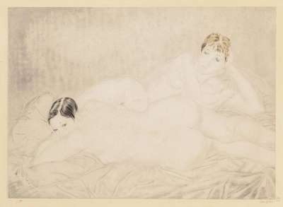 Two Reclining Women - Signed Print by Tsuguharu Foujita 1930 - MyArtBroker