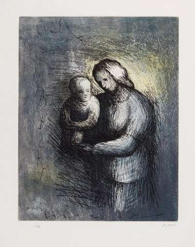 Mother And Child I - Signed Print by Henry Moore 1983 - MyArtBroker