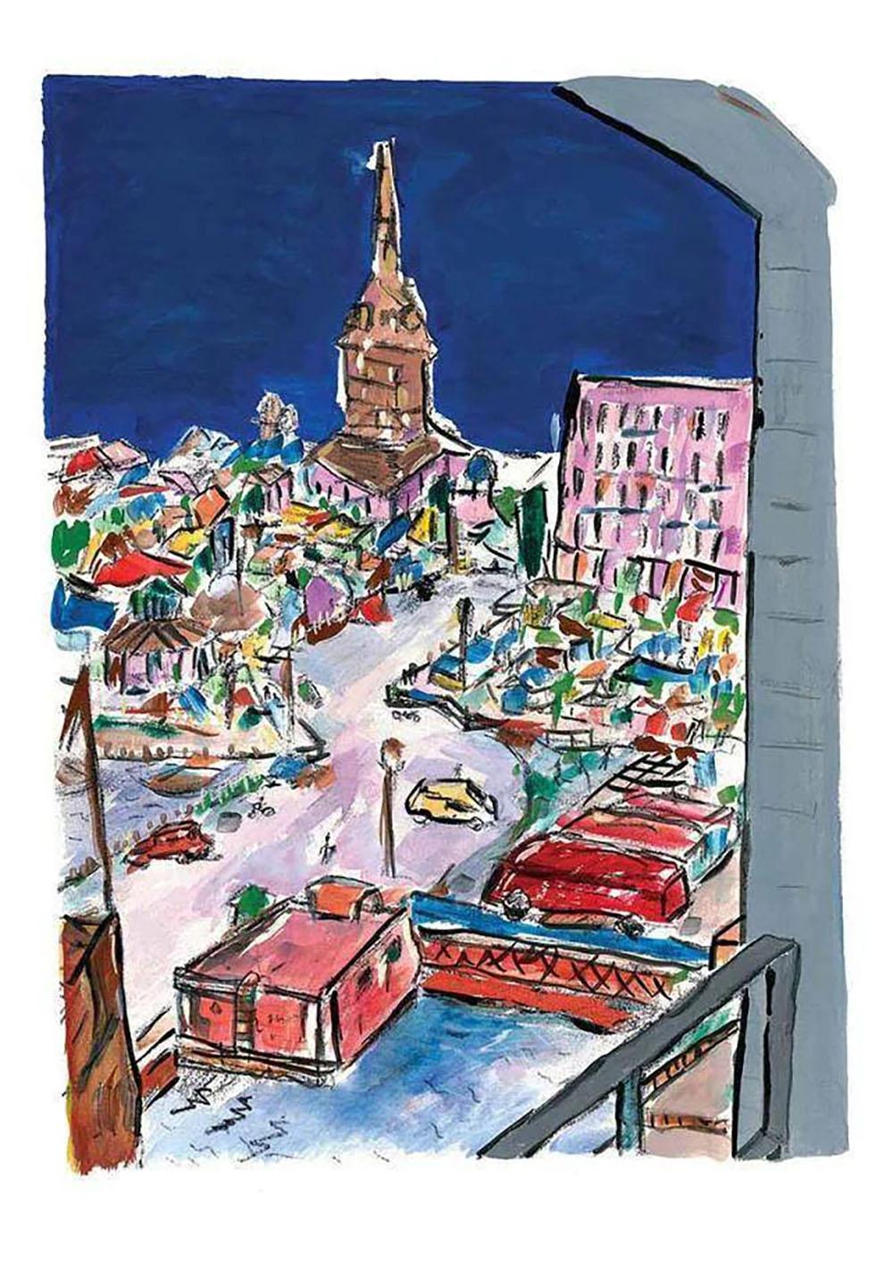 Bob Dylan Bell Tower In Stockholm (2013) (Signed Print) 2013