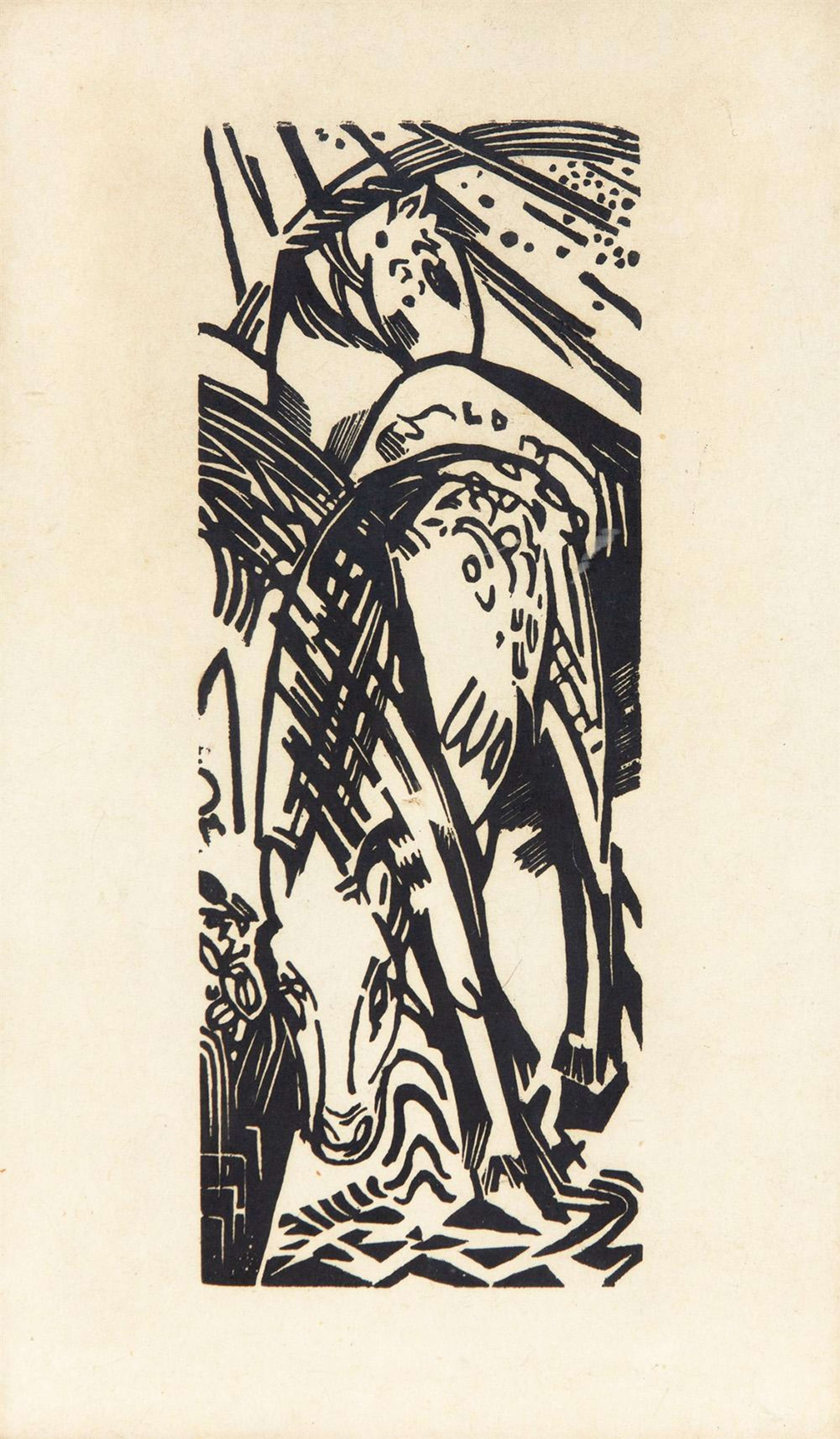 Trinkende Pferde - Unsigned Print by Franz Marc 1912 - MyArtBroker