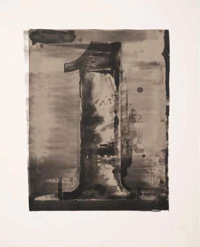 Figure 1 (Black Numeral) - Signed Print by Jasper Johns 1968 - MyArtBroker
