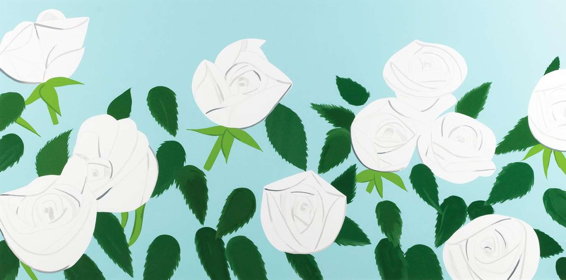 Alex Katz: White Roses - Signed Print
