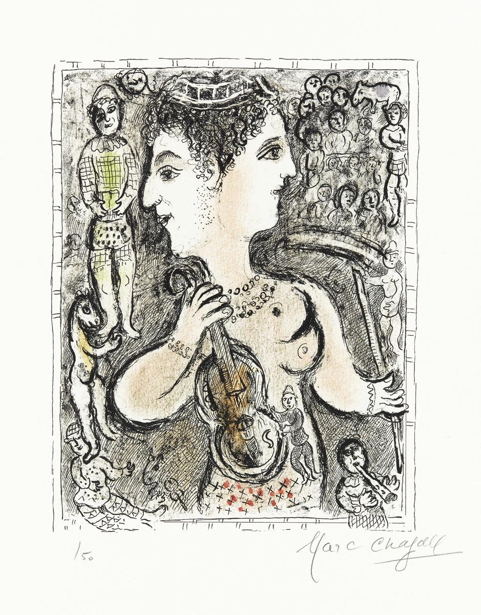 Marc Chagall Double Visage (Signed Print) 1978