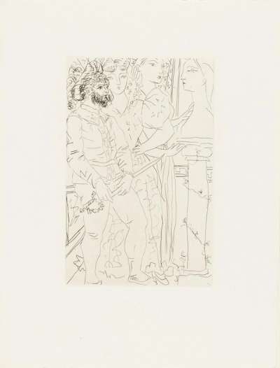 Trois Comédiens Avec Buste De Marie-Thérèse (La Suite Vollard) - Signed Print by Pablo Picasso 1933 - MyArtBroker