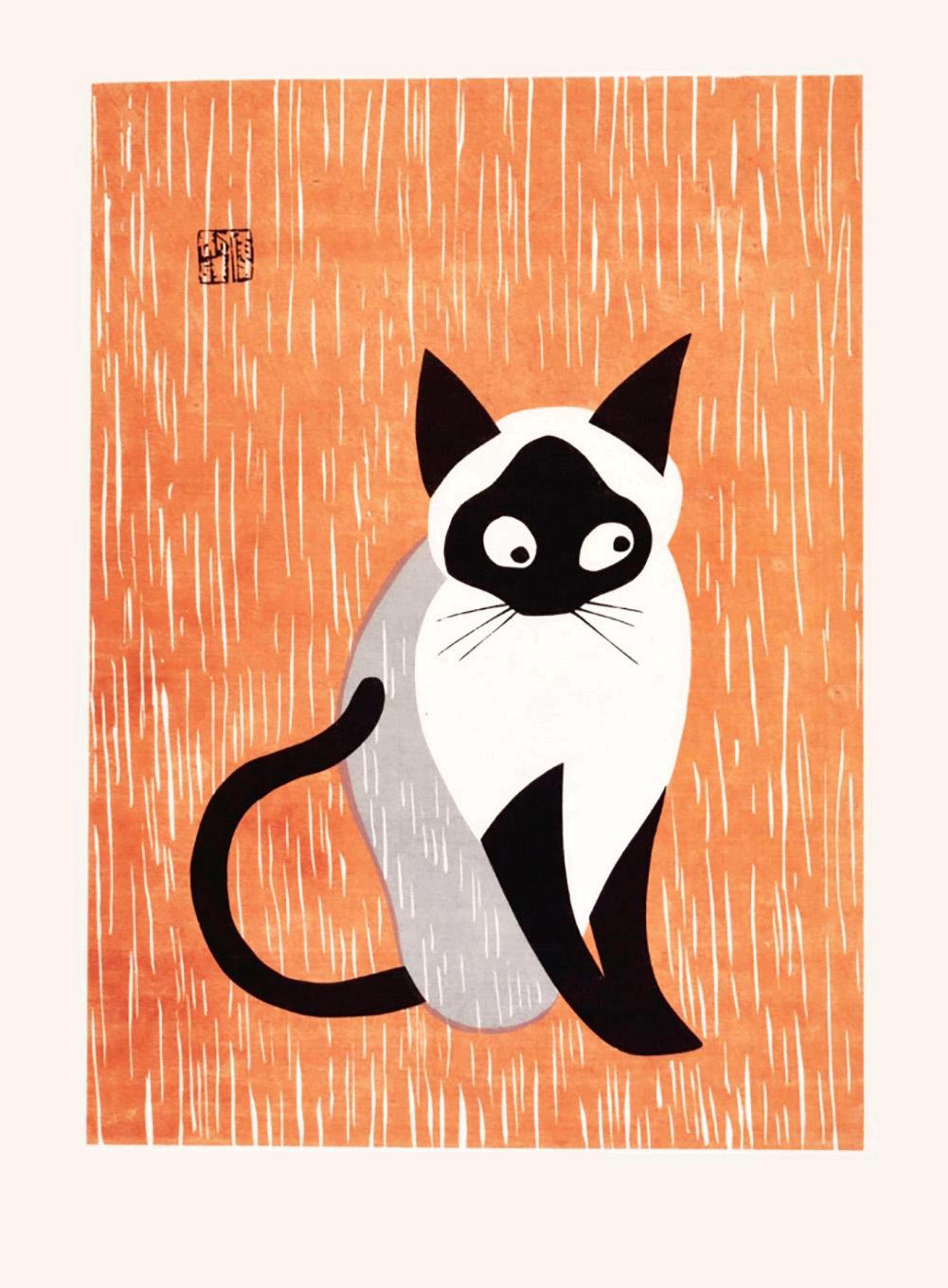 Siamese Cat - Unsigned Print by Saito Kiyoshi 1960 - MyArtBroker