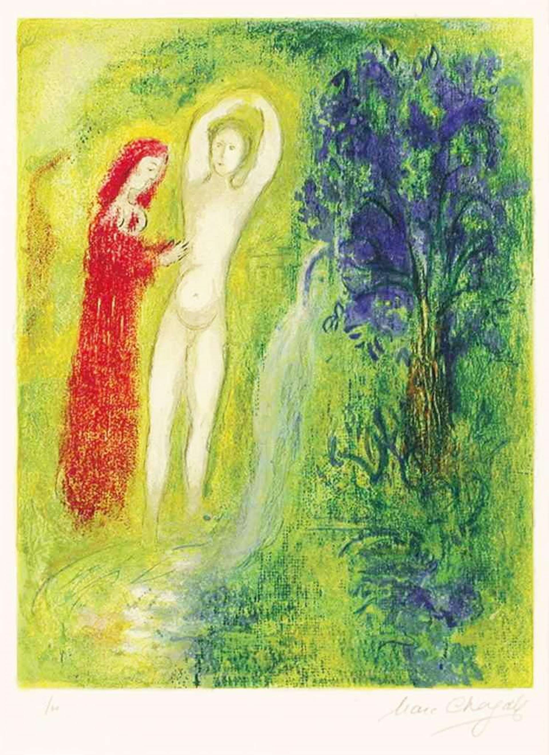 Daphnis Et Chloe Au Bord De La Fontaine - Signed Print by Marc Chagall 1961 - MyArtBroker