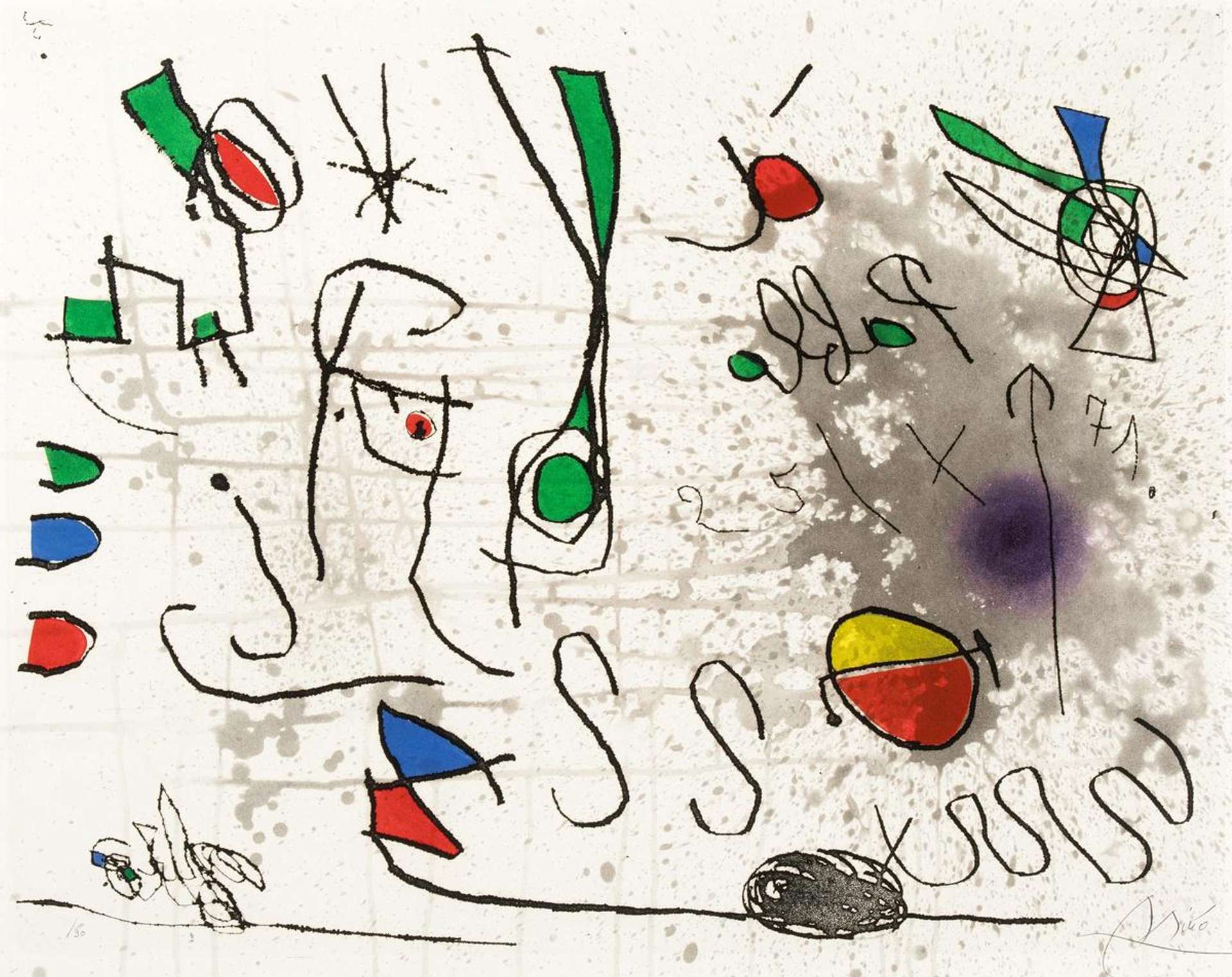 Hommage Picasso - Signed Print by Joan Miró 1972 - MyArtBroker