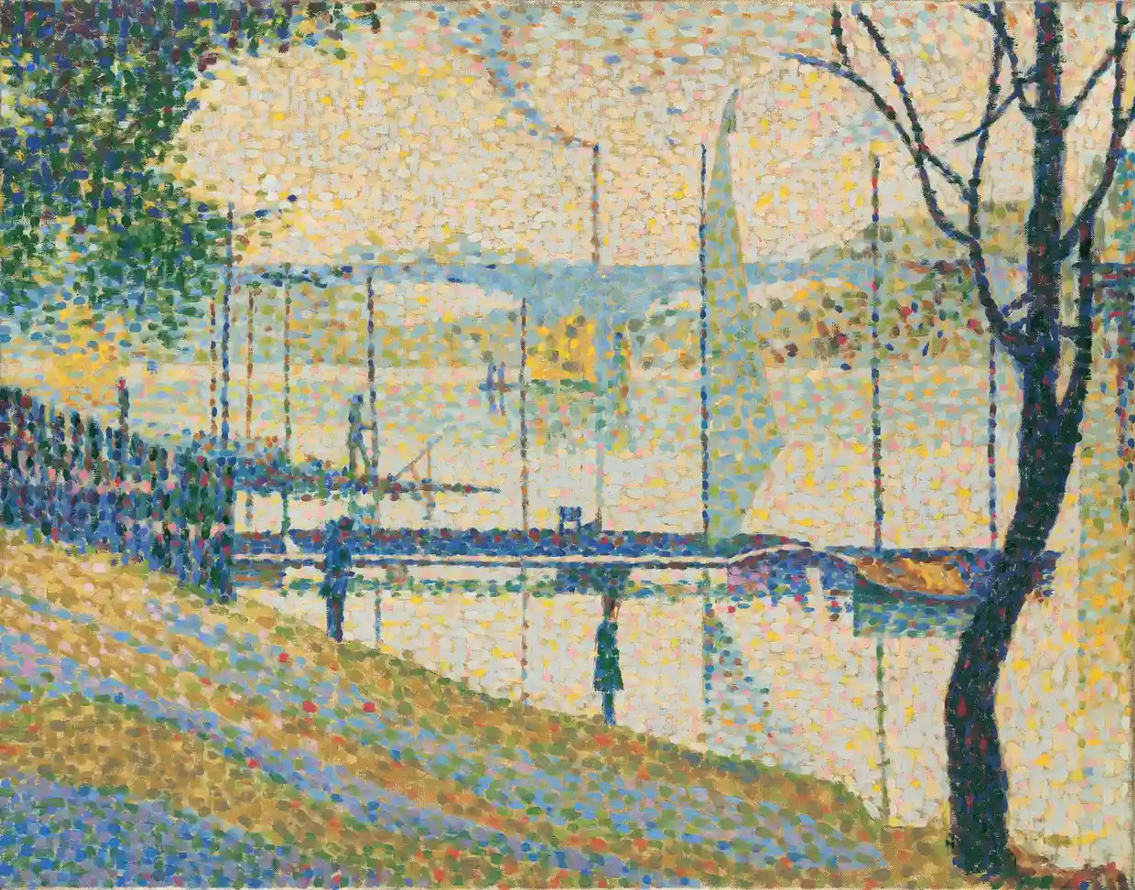 After Seurat’s The Bridge at Courbevoie by Bridget Riley - MyArtBroker