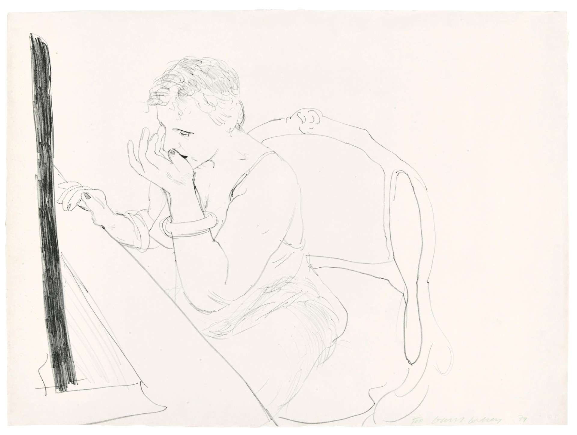 Celia Adjusting Her Eyelash - Signed Print by David Hockney 1979 - MyArtBroker