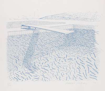 Lithographic Water Made Of Lines (T.253) - Signed Print by David Hockney 1980 - MyArtBroker