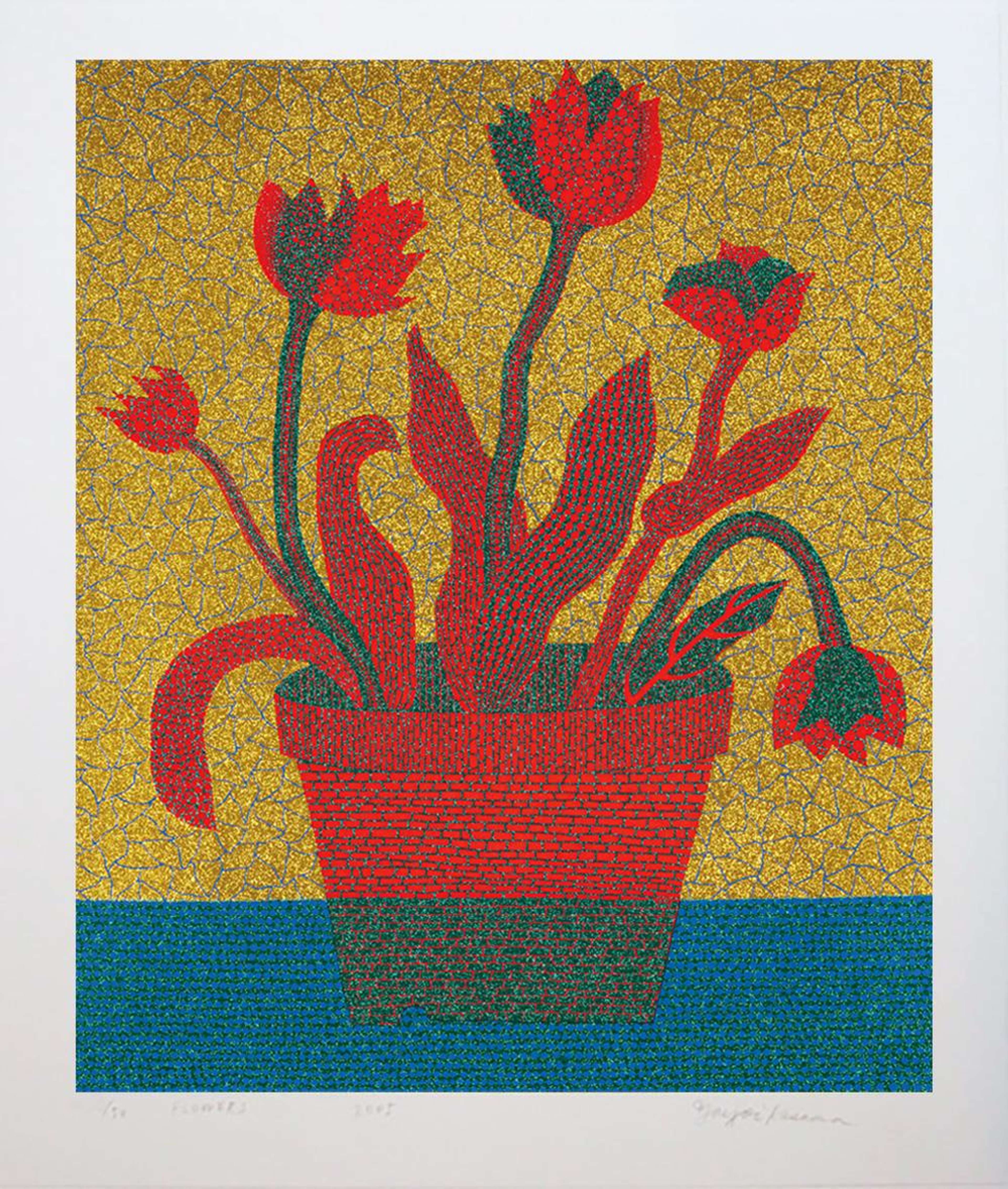 Flowers C - Signed Print by Yayoi Kusama 2005 - MyArtBroker