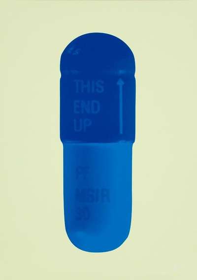 Damien Hirst: The Cure (sherbert green, royal blue, ocean blue) - Signed Print