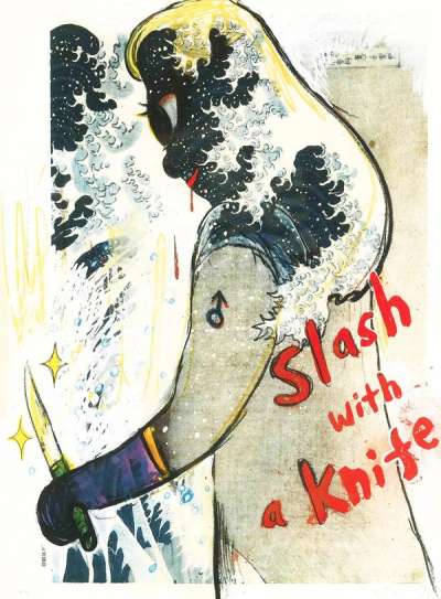 Slash With A Knife - Signed Print by Yoshitomo Nara 1999 - MyArtBroker