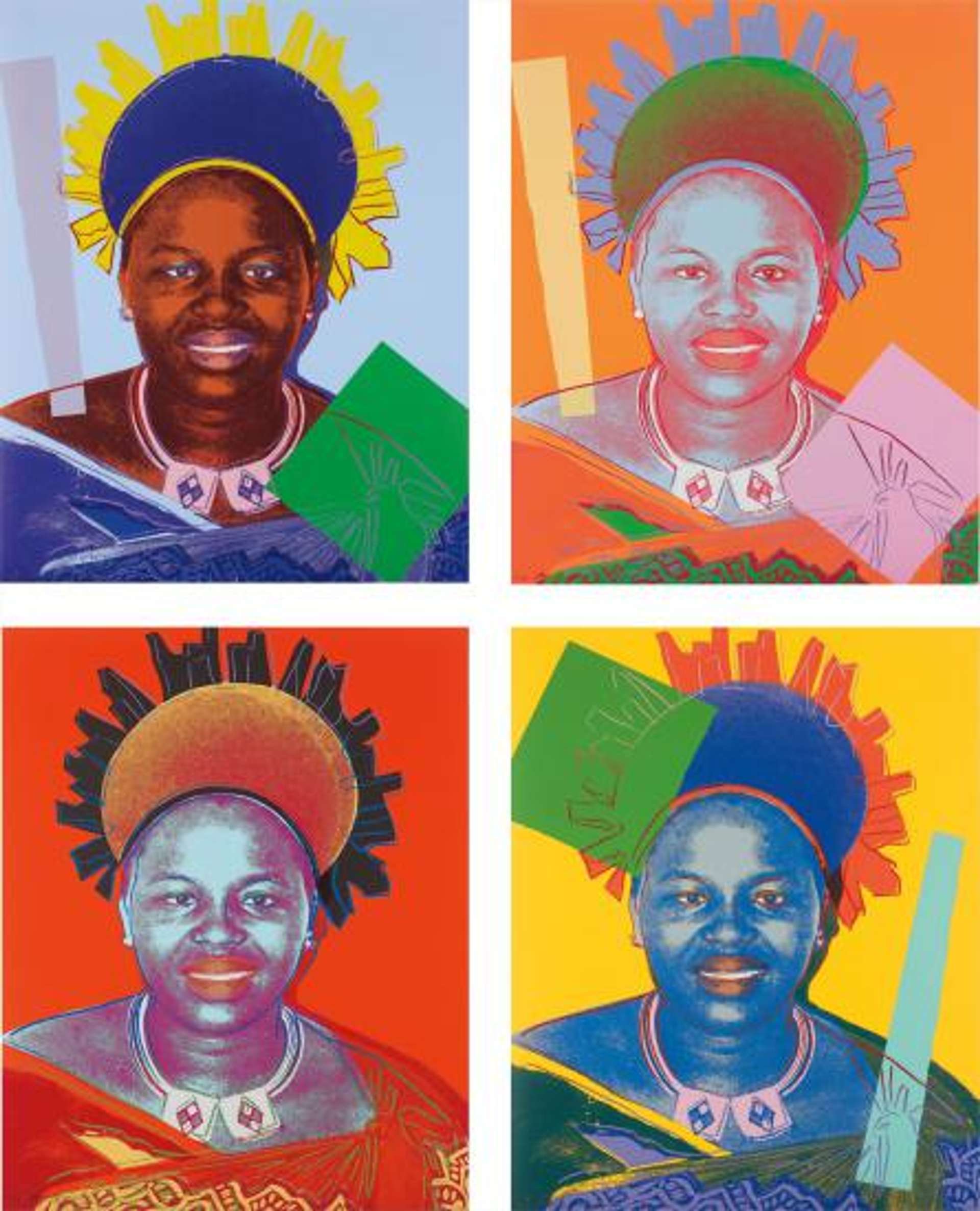 Queen Ntombi Twala Of Swaziland (complete set) - Signed Print by Andy Warhol 1985 - MyArtBroker
