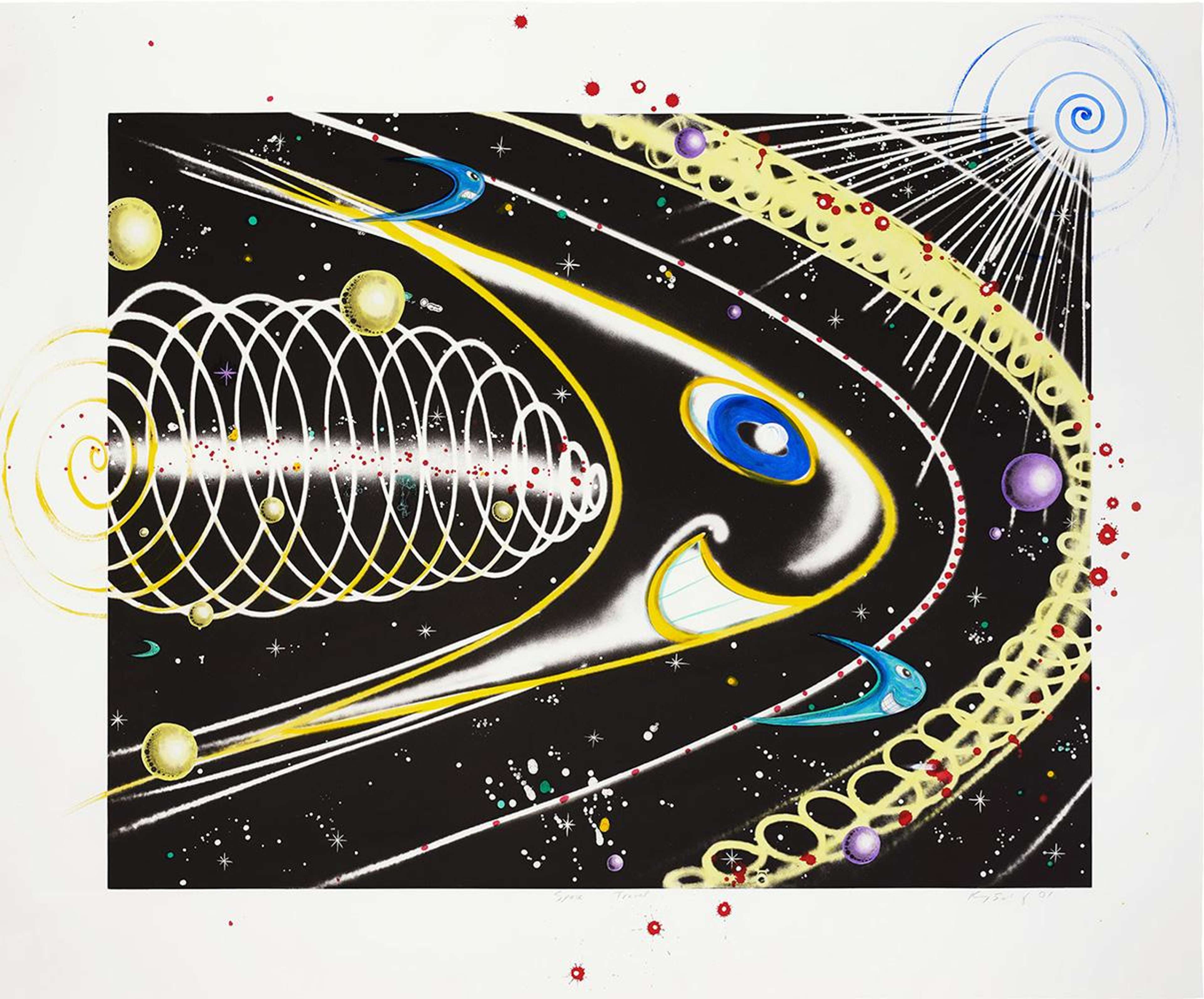 Space Travel - Signed Print by Kenny Scharf 2001 - MyArtBroker