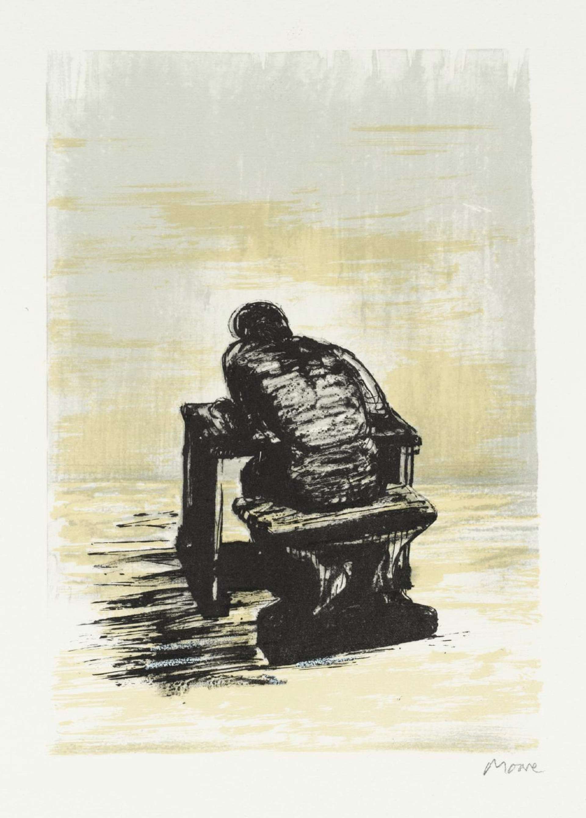 Girl Seated At Desk II - Signed Print by Henry Moore 1974 - MyArtBroker