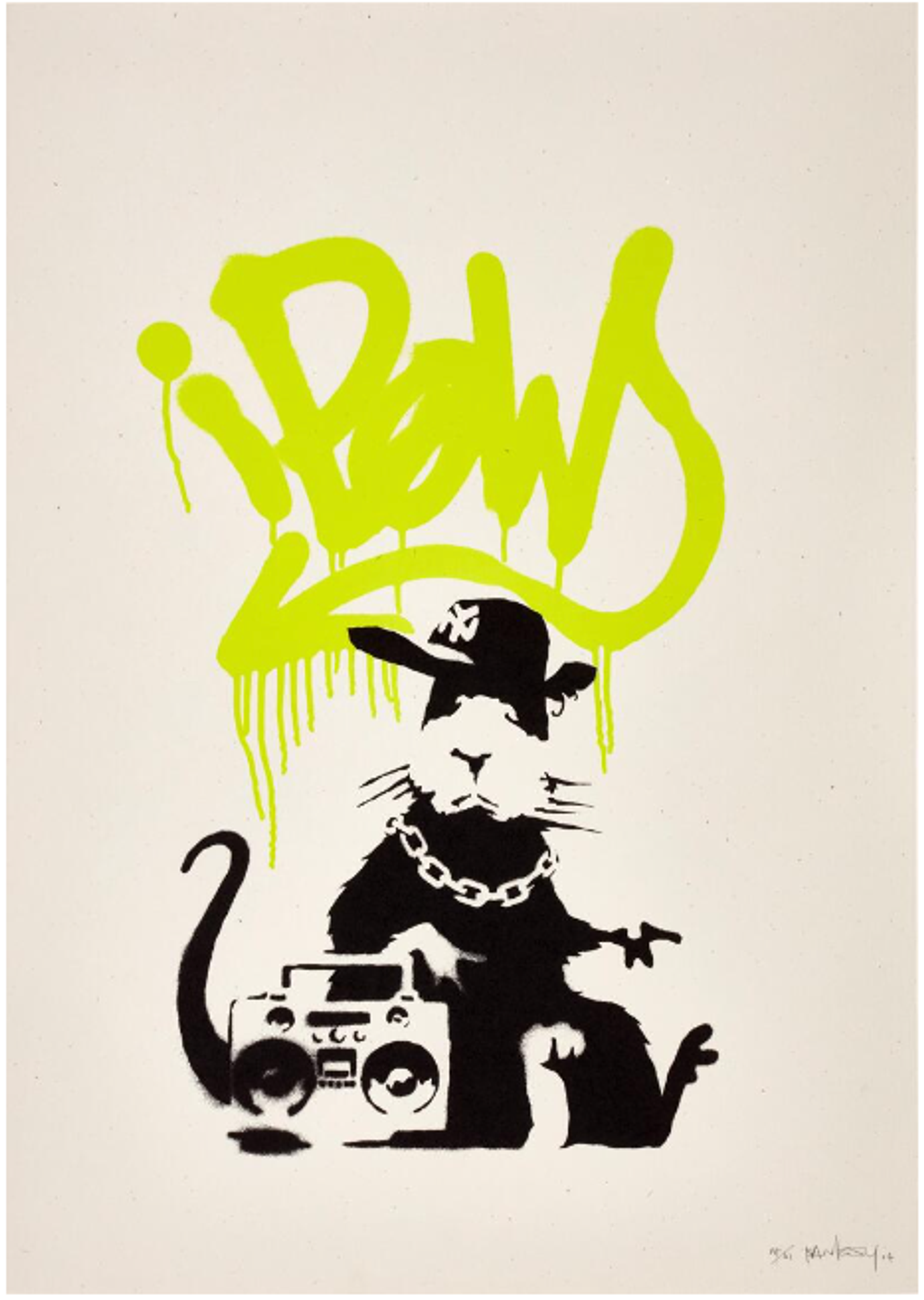 Banksy Gangsta rat (AP lime green) by Banksy - Sotheby's