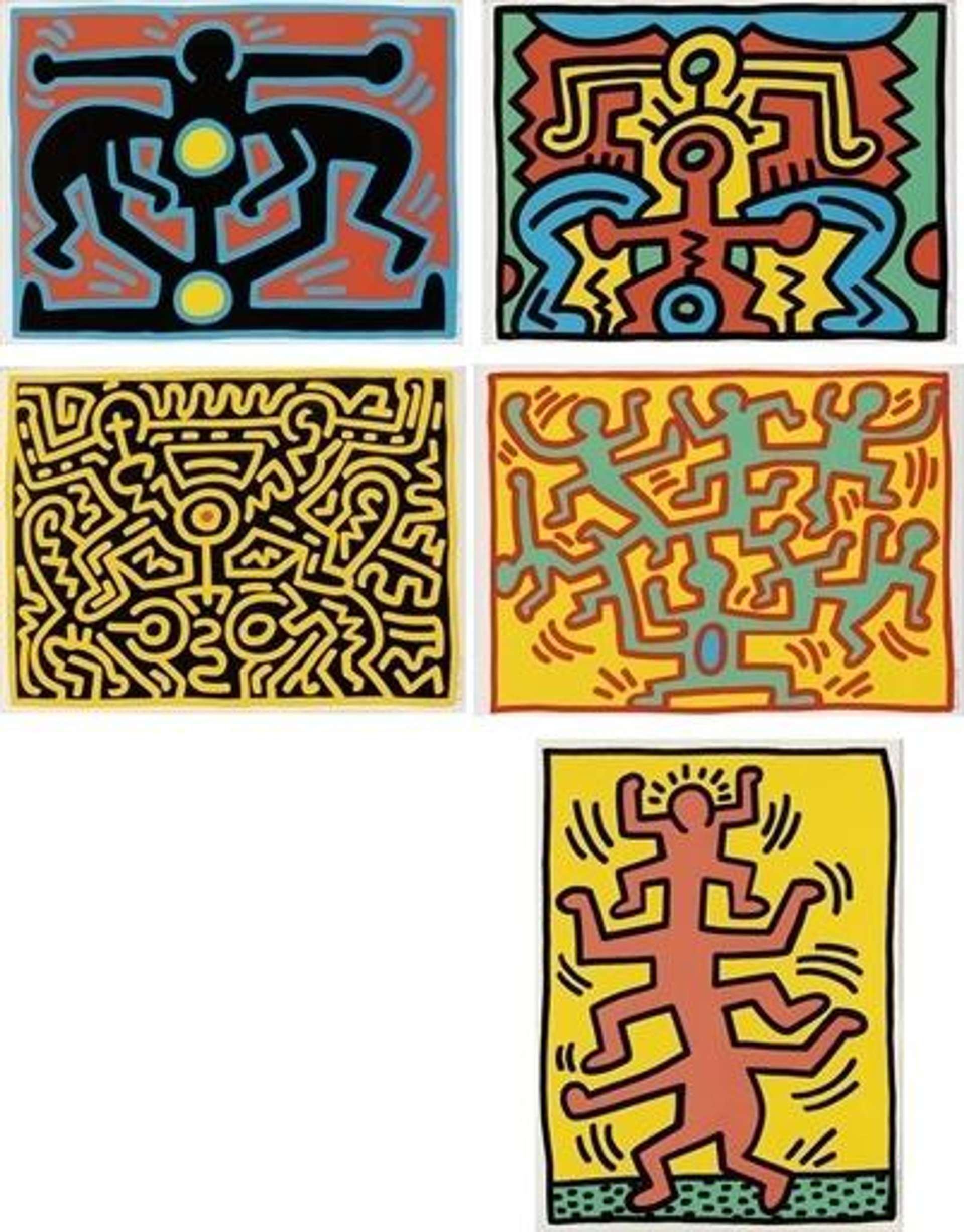 Growing (complete set) - Signed Print by Keith Haring 1988 - MyArtBroker