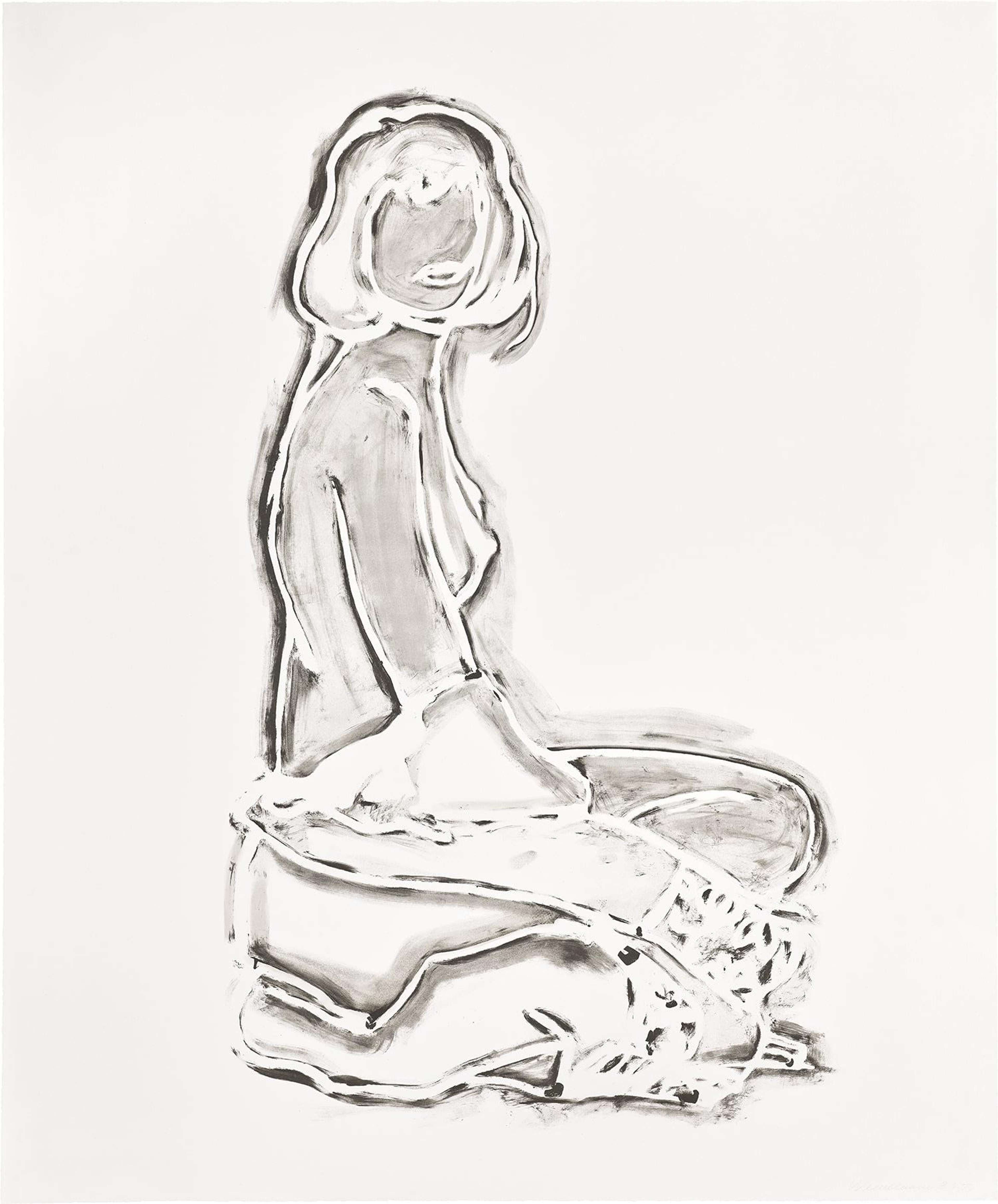 Monica Sitting With Robe Half Off - Signed Print by Tom Wesselmann 1990 - MyArtBroker