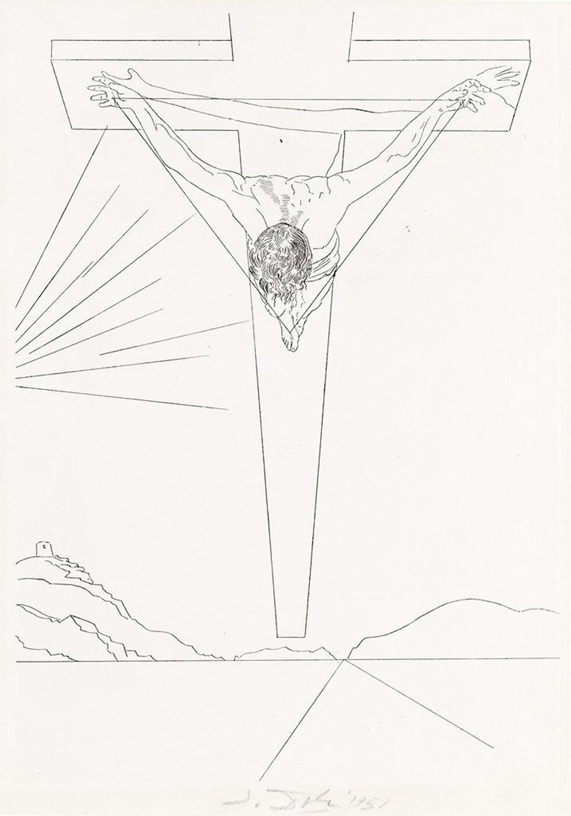 Salvador Dali: Christ Of St John Of The Cross - Signed Print