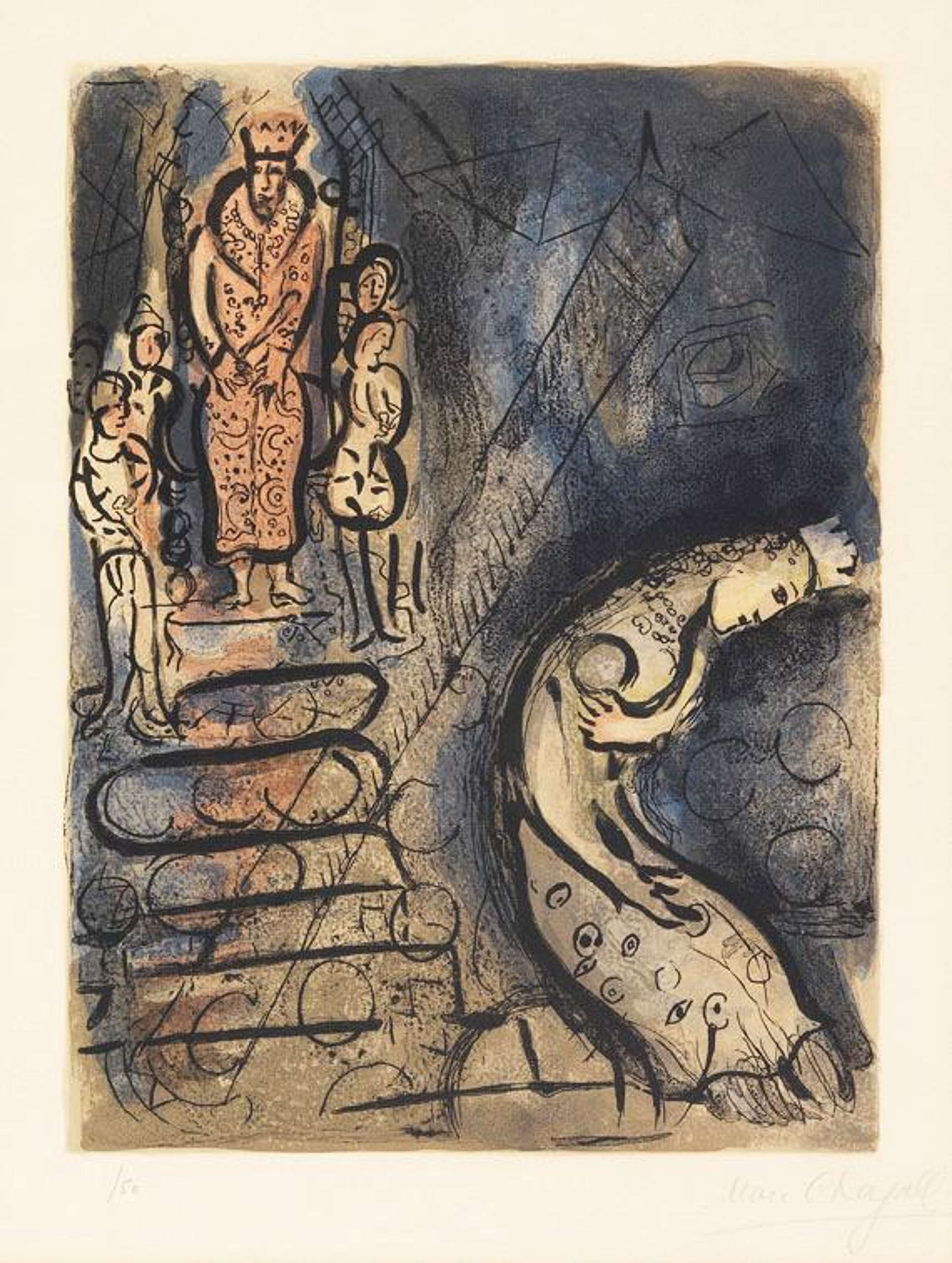 Ahasverus Vertreibt Vasthi - Signed Print by Marc Chagall 1959 - MyArtBroker