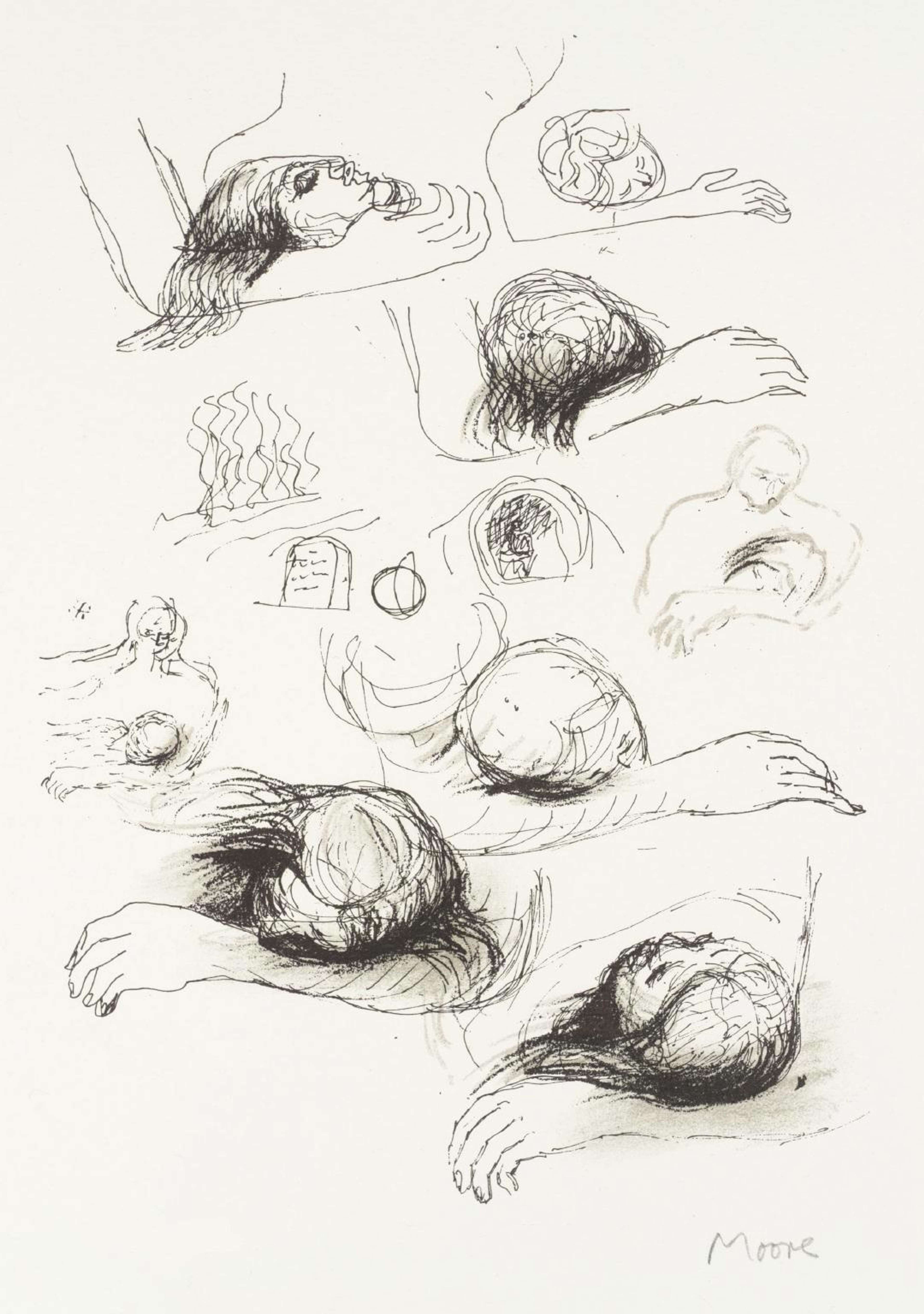 Lullaby Sketches - Signed Print by Henry Moore 1973 - MyArtBroker