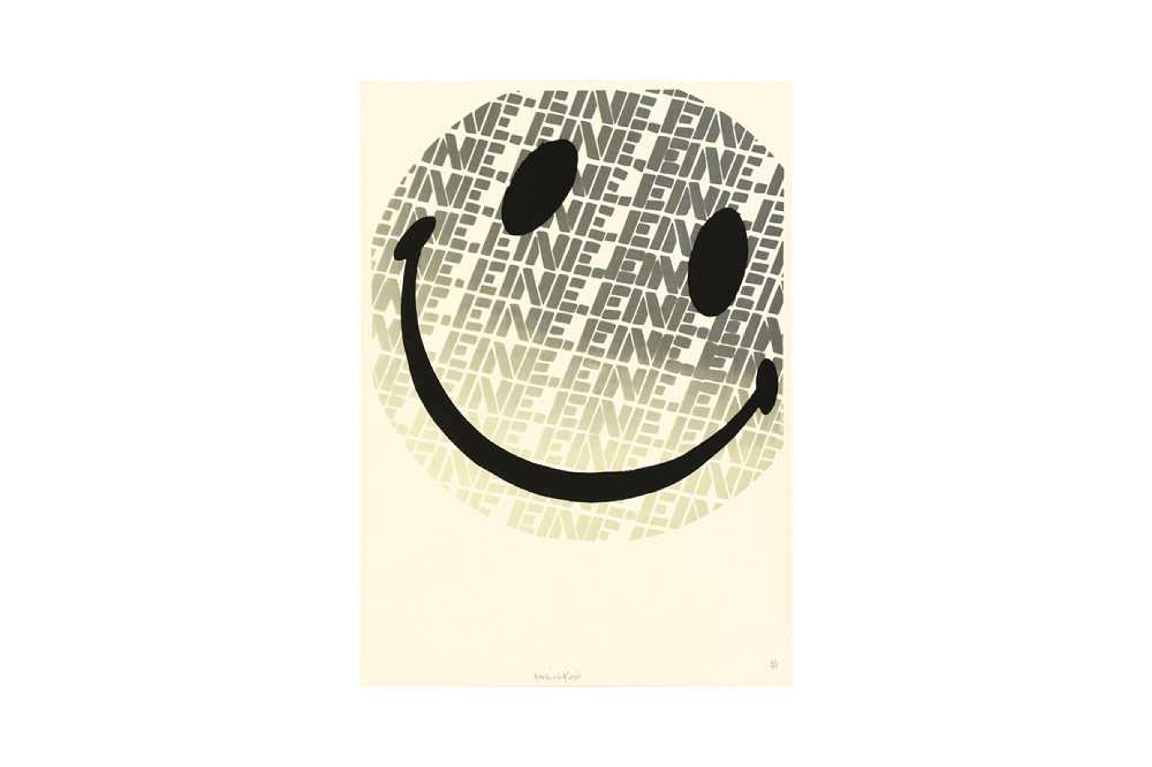 Smiley (grey) - Signed Print by Ben Eine 2004 - MyArtBroker