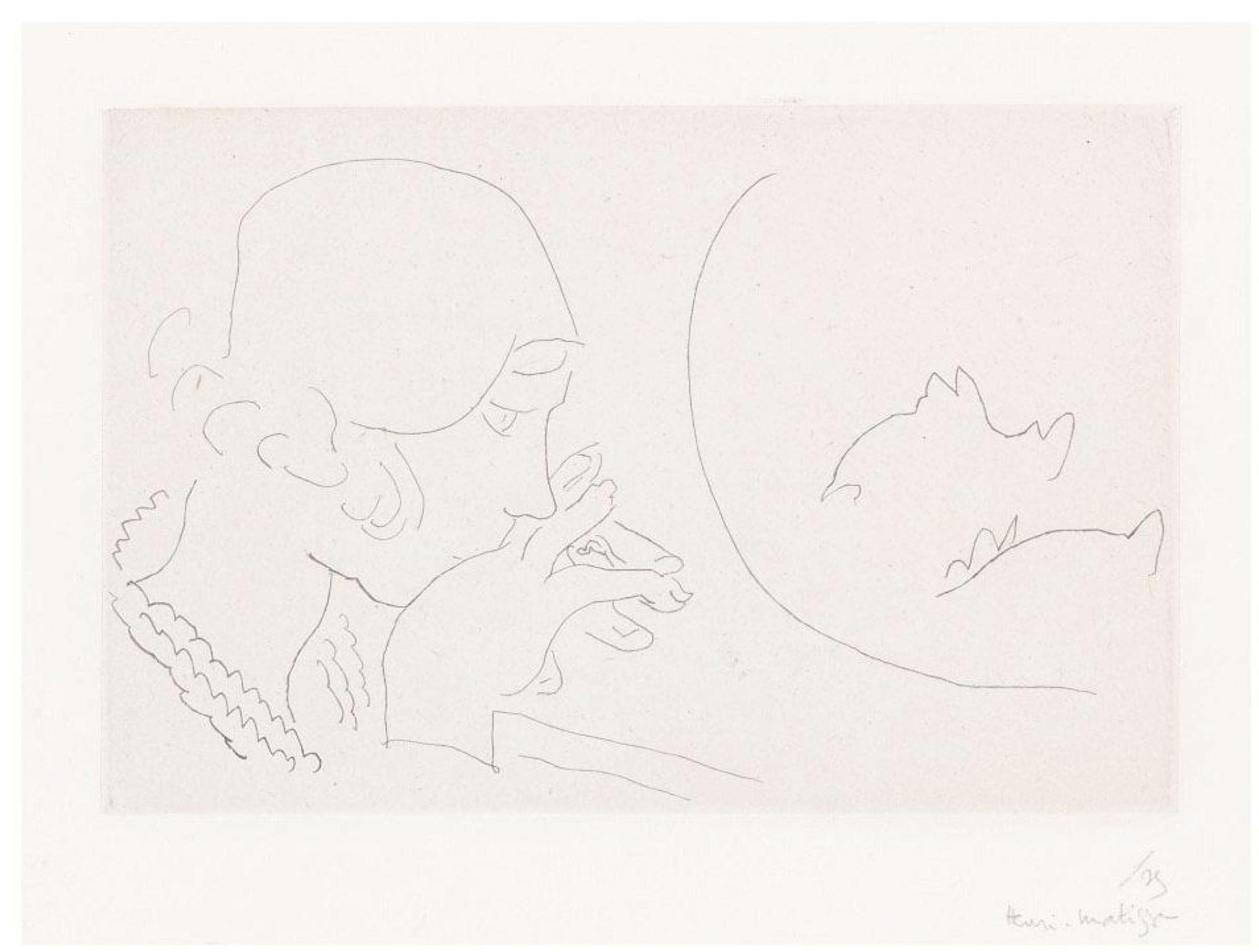 Jeune Femme Contemplant Un Bocal De Poissons Rouges - undefined by Henri Matisse 1929 - MyArtBroker