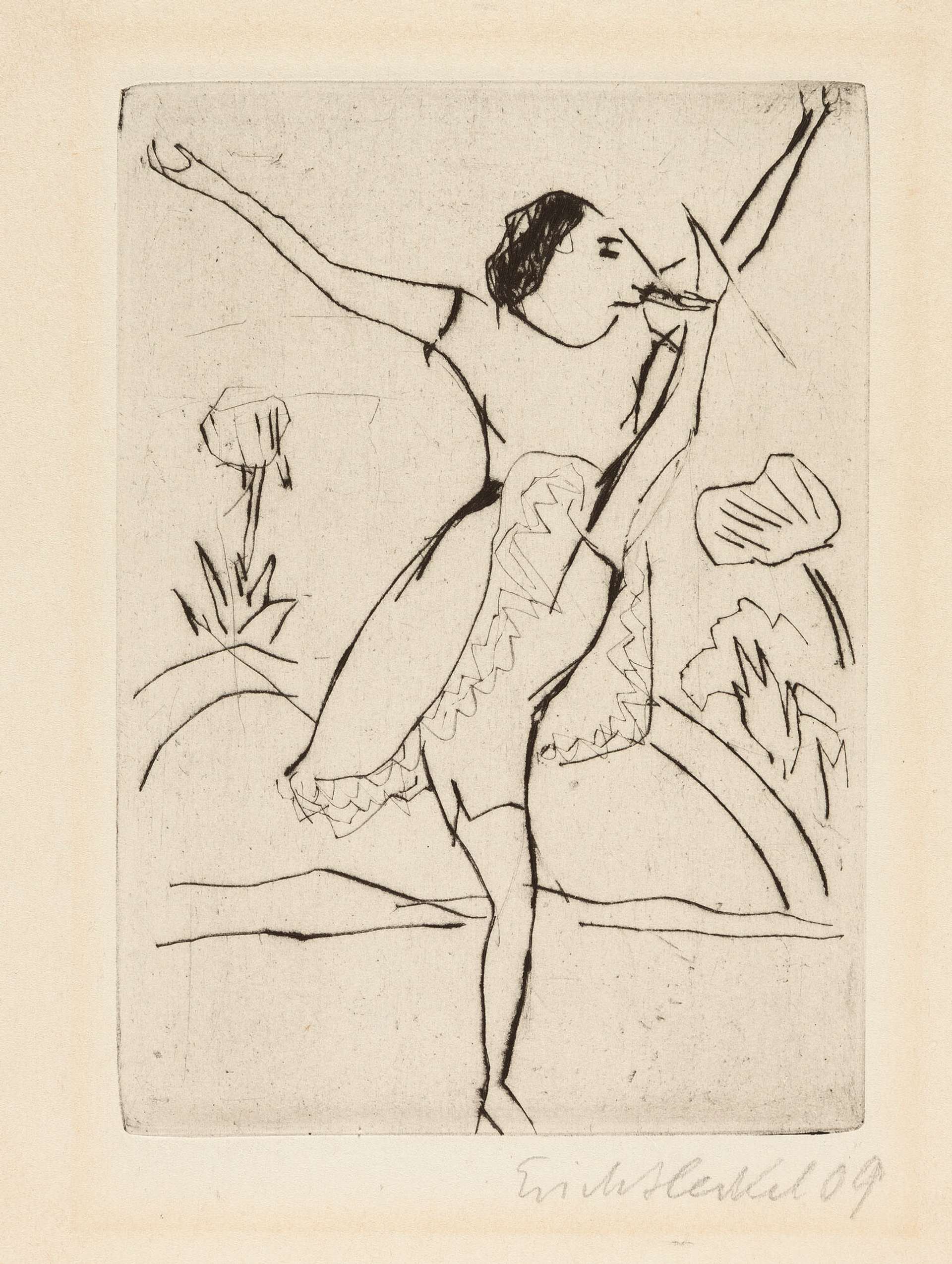 Roman Dancer - Signed Print by Erich Heckel 1909 - MyArtBroker