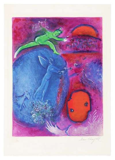 Marc Chagall: Lamon And Drya’s Dream - Signed Print