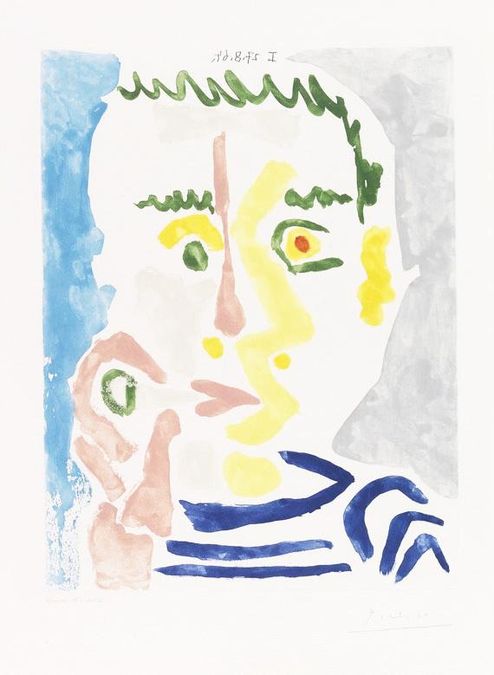Pablo Picasso Fumeur La Cigarette Blanche (Signed Print) 1964