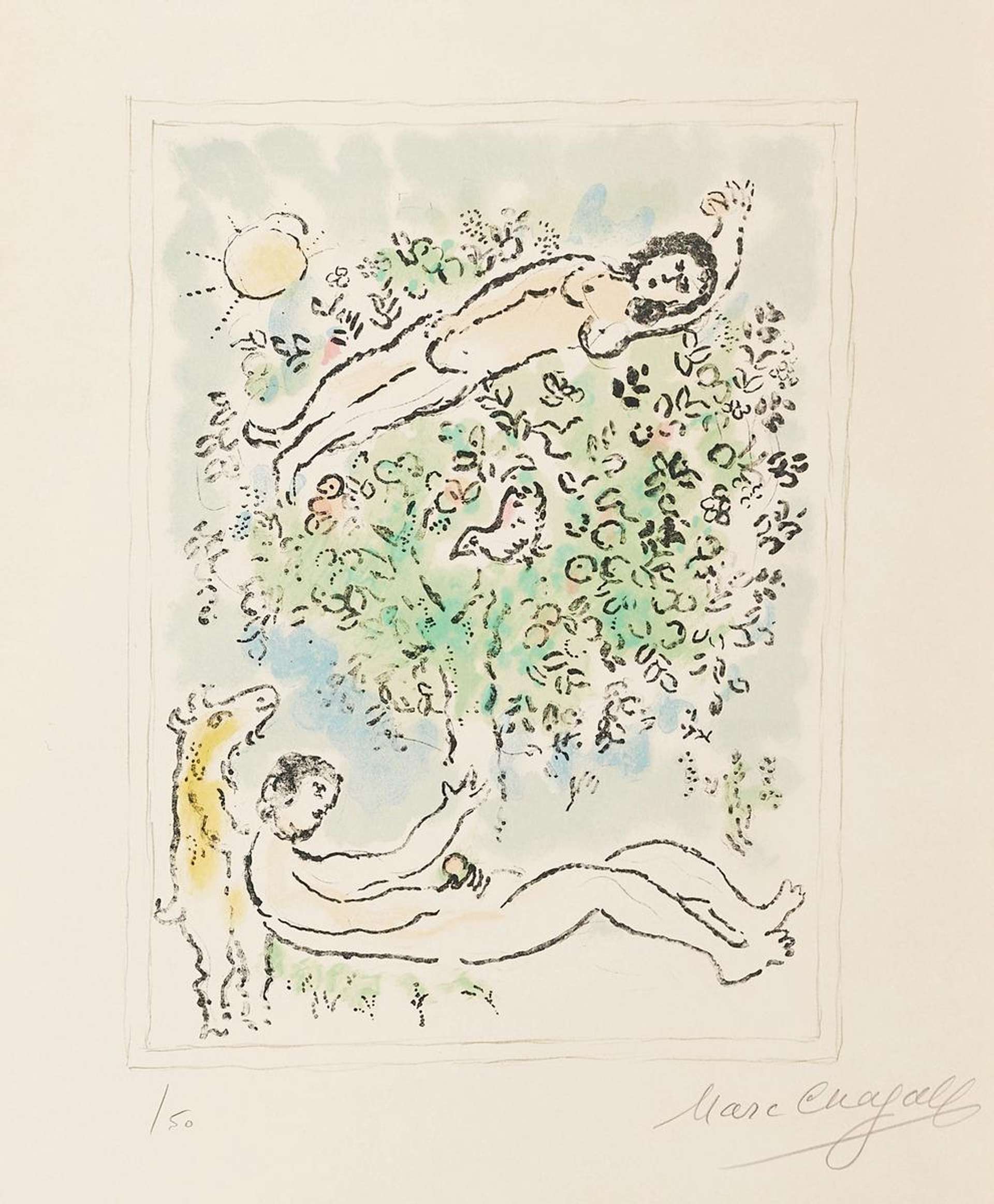 Marc Chagall: L’Arbre Fleuri II - Signed Print