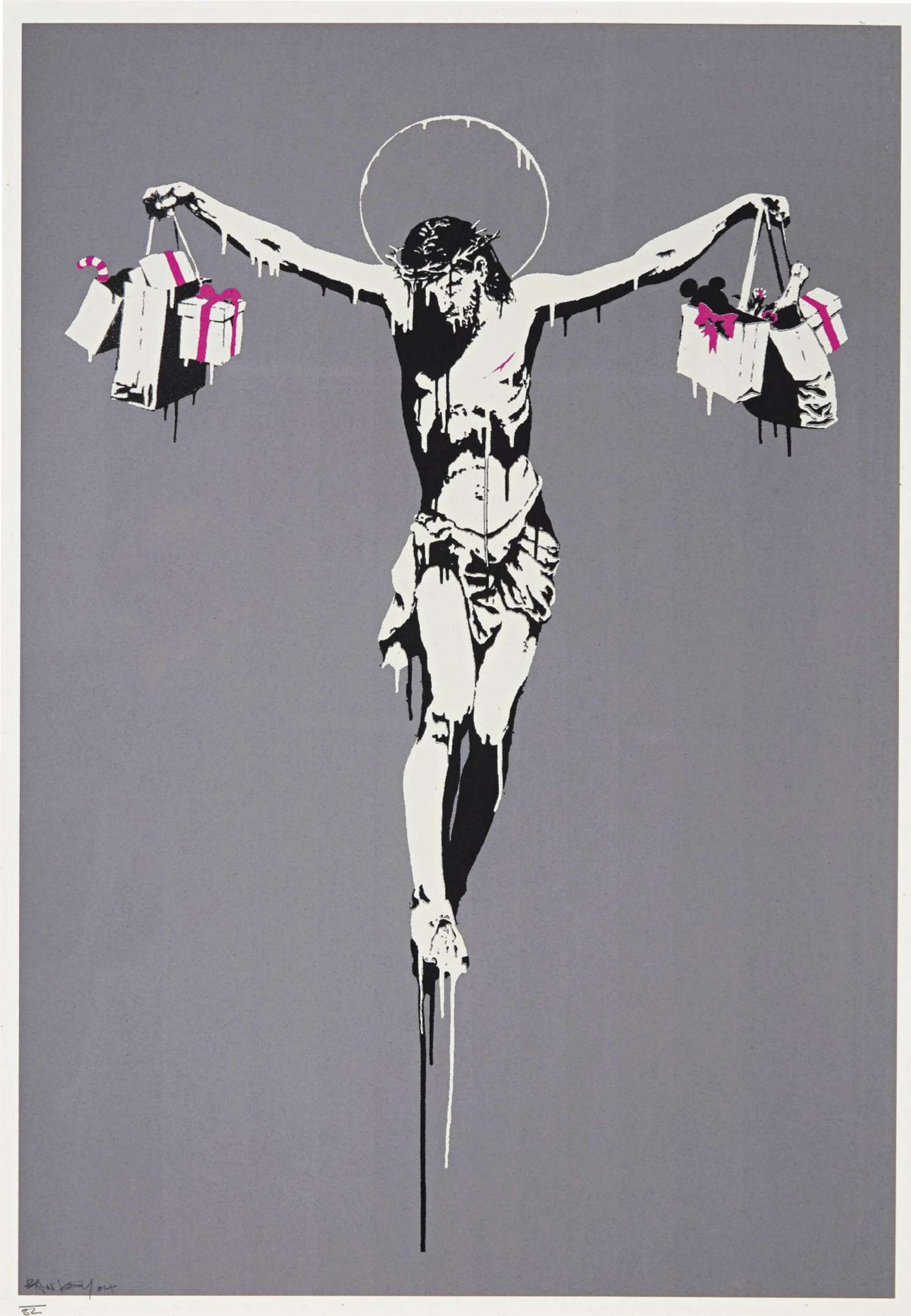 Christ With Shopping Bags - Signed Print by Banksy 2004 - MyArtBroker