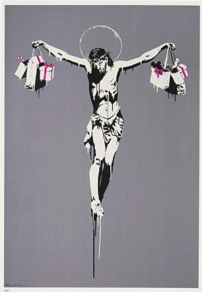 Christ With Shopping Bags - Signed Print by Banksy 2004 - MyArtBroker