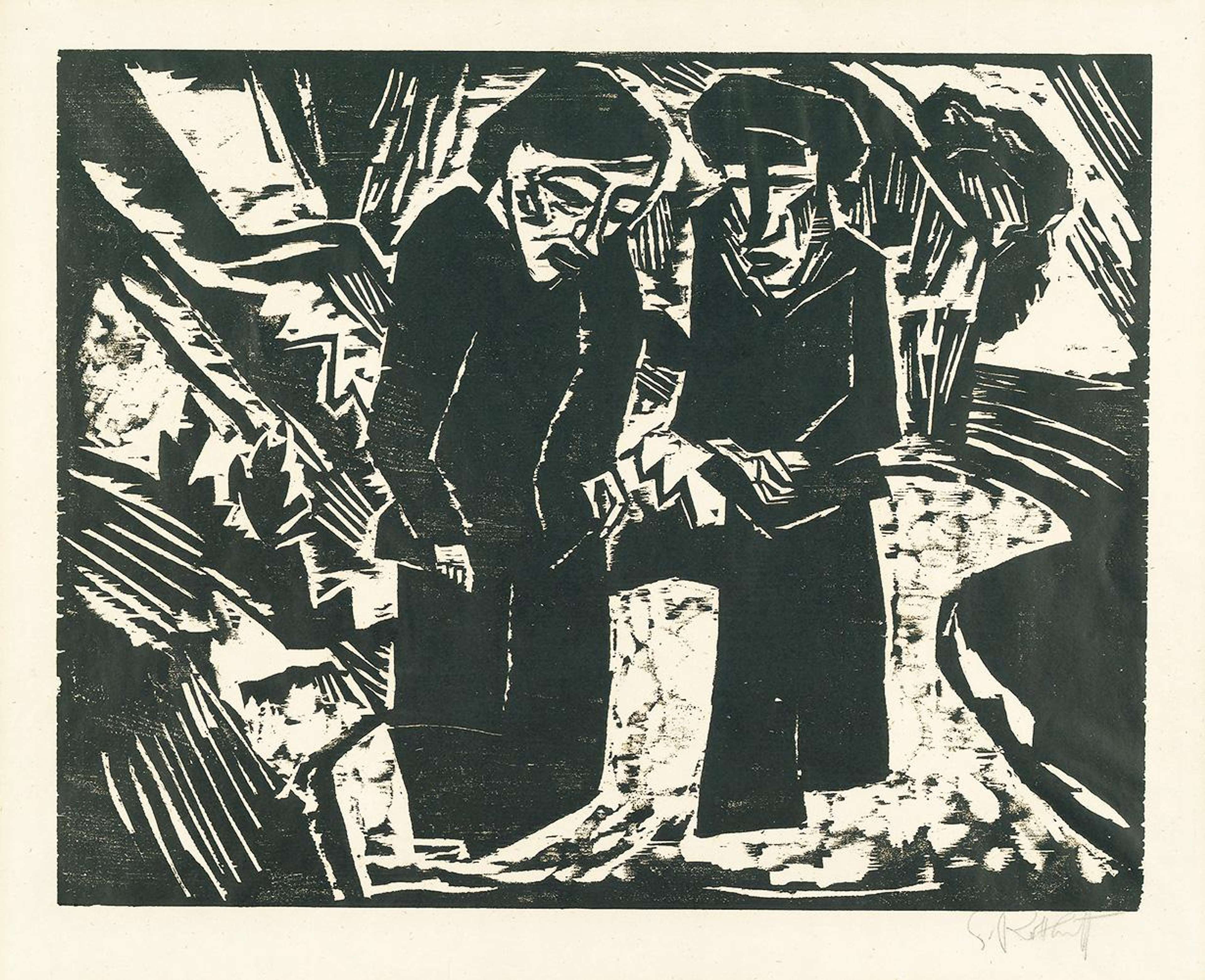 Trauernde Am Strand - Signed Print by Karl Schmidt-Rottluff 1914 - MyArtBroker