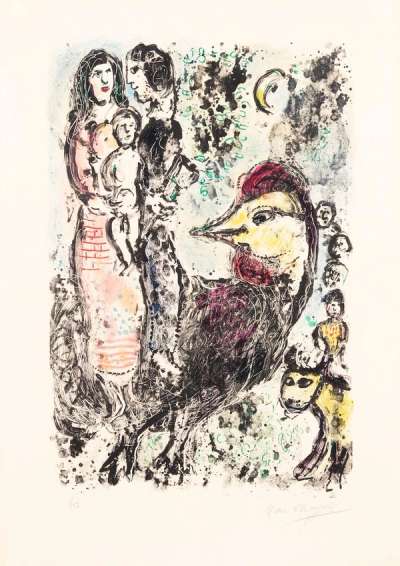 La Famille Au Coq - Signed Print by Marc Chagall 1969 - MyArtBroker