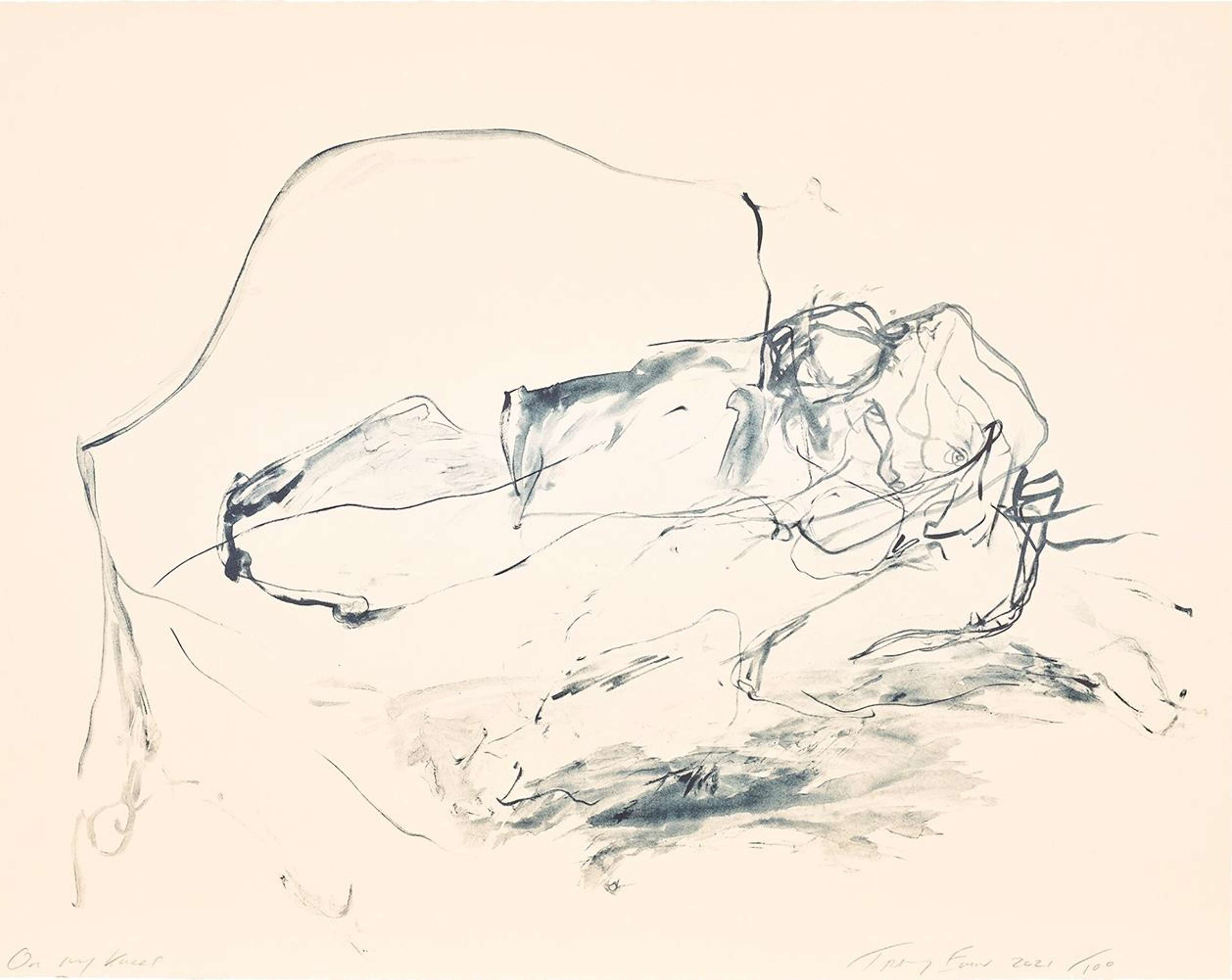 On My Knees - Signed Print by Tracey Emin 2021 - MyArtBroker