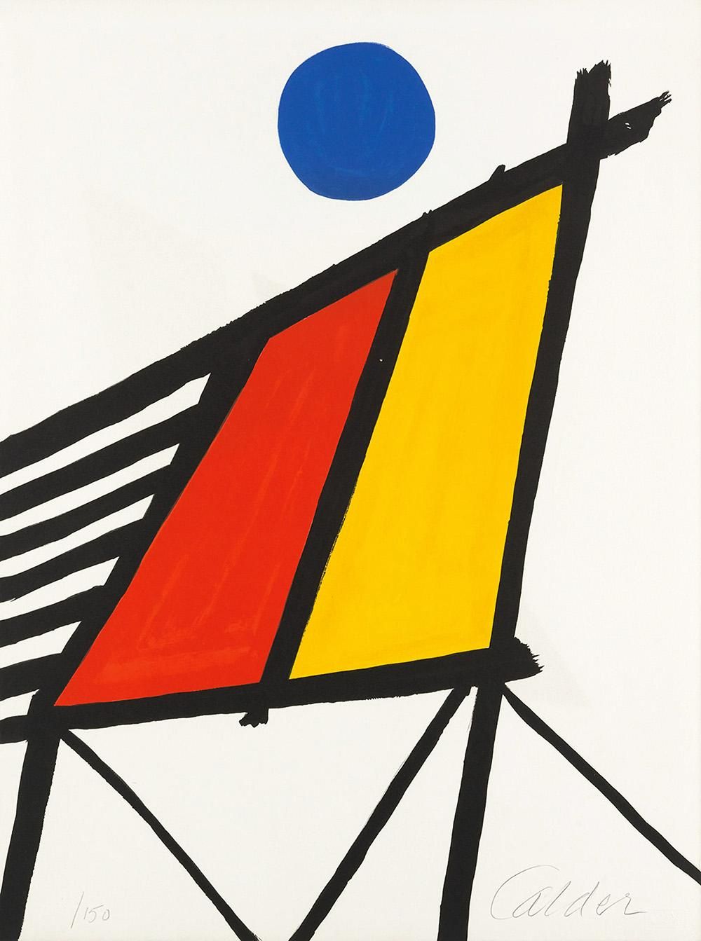 Alexander Calder Blue Sun (Signed Print) 1971 | For Sale