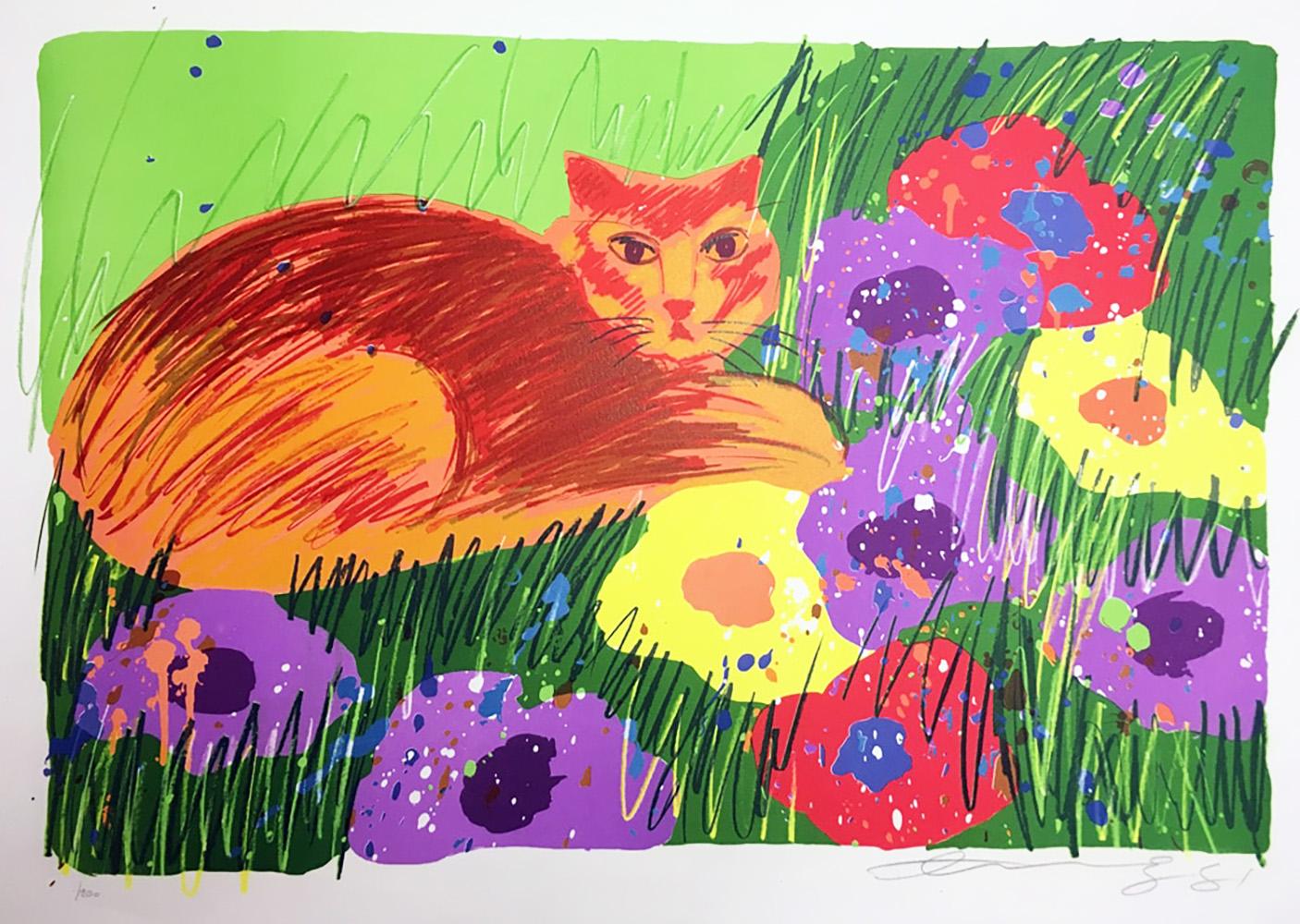 Walasse Ting Cat In The Garden (Signed Print) 1981 | MyArtBroker