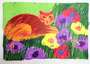 Walasse Ting: Cat In The Garden - Signed Print