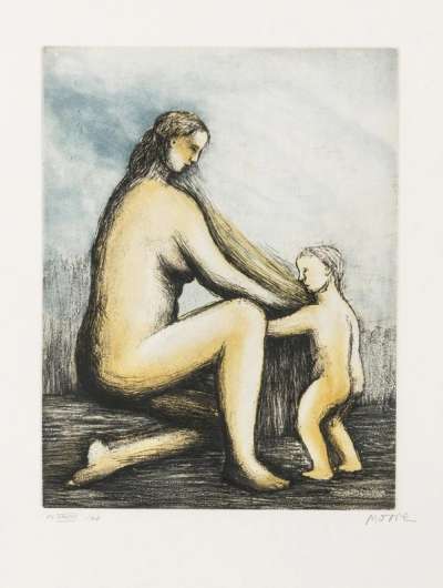 Mother And Child XXVIII - Signed Print by Henry Moore 1983 - MyArtBroker