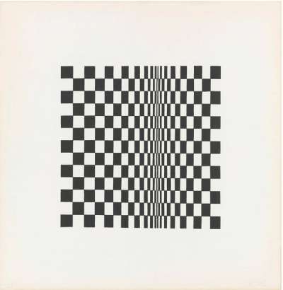 Untitled (Based On Movement In Squares) - Signed Print by Bridget Riley 1962 - MyArtBroker