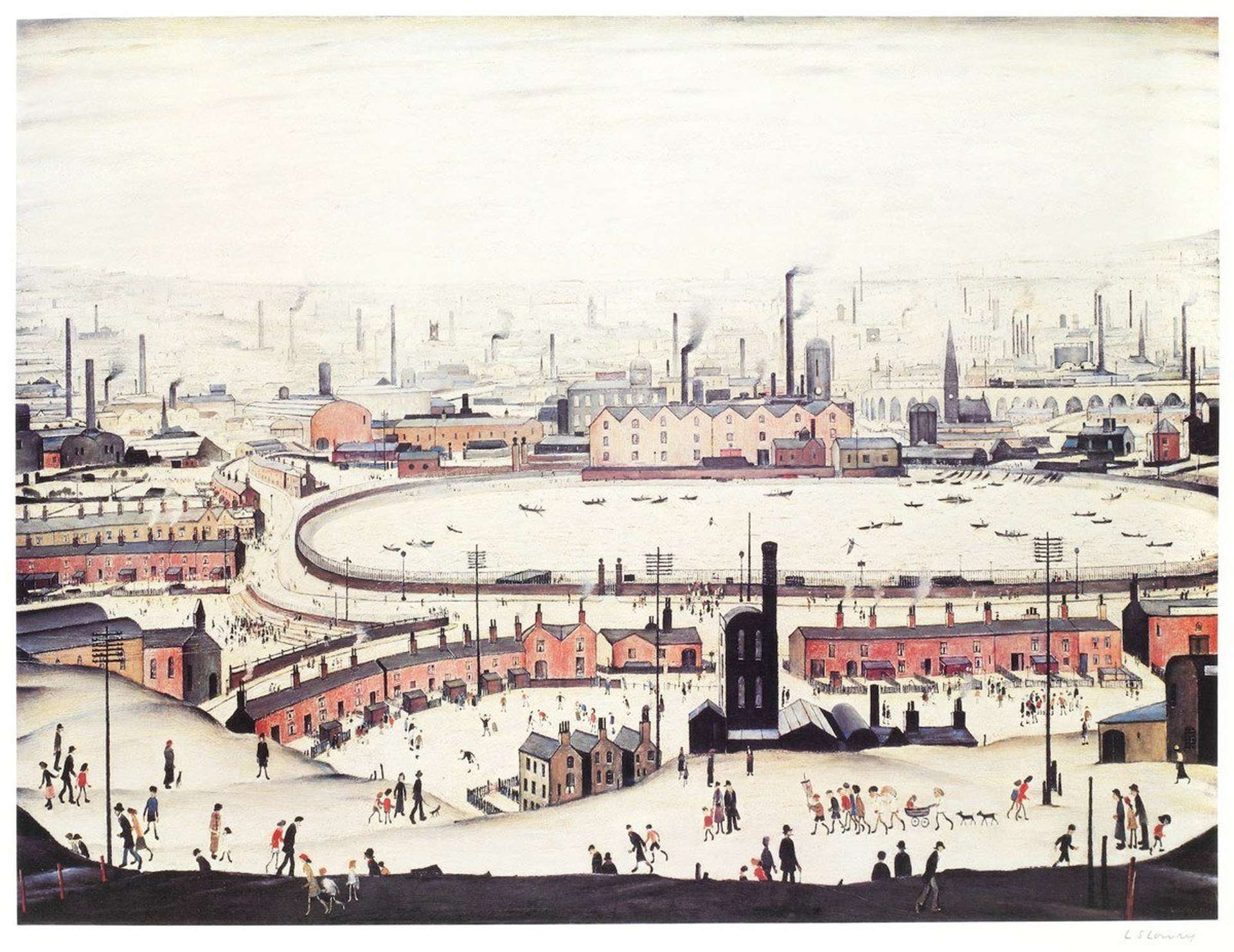 The Pond by L S Lowry