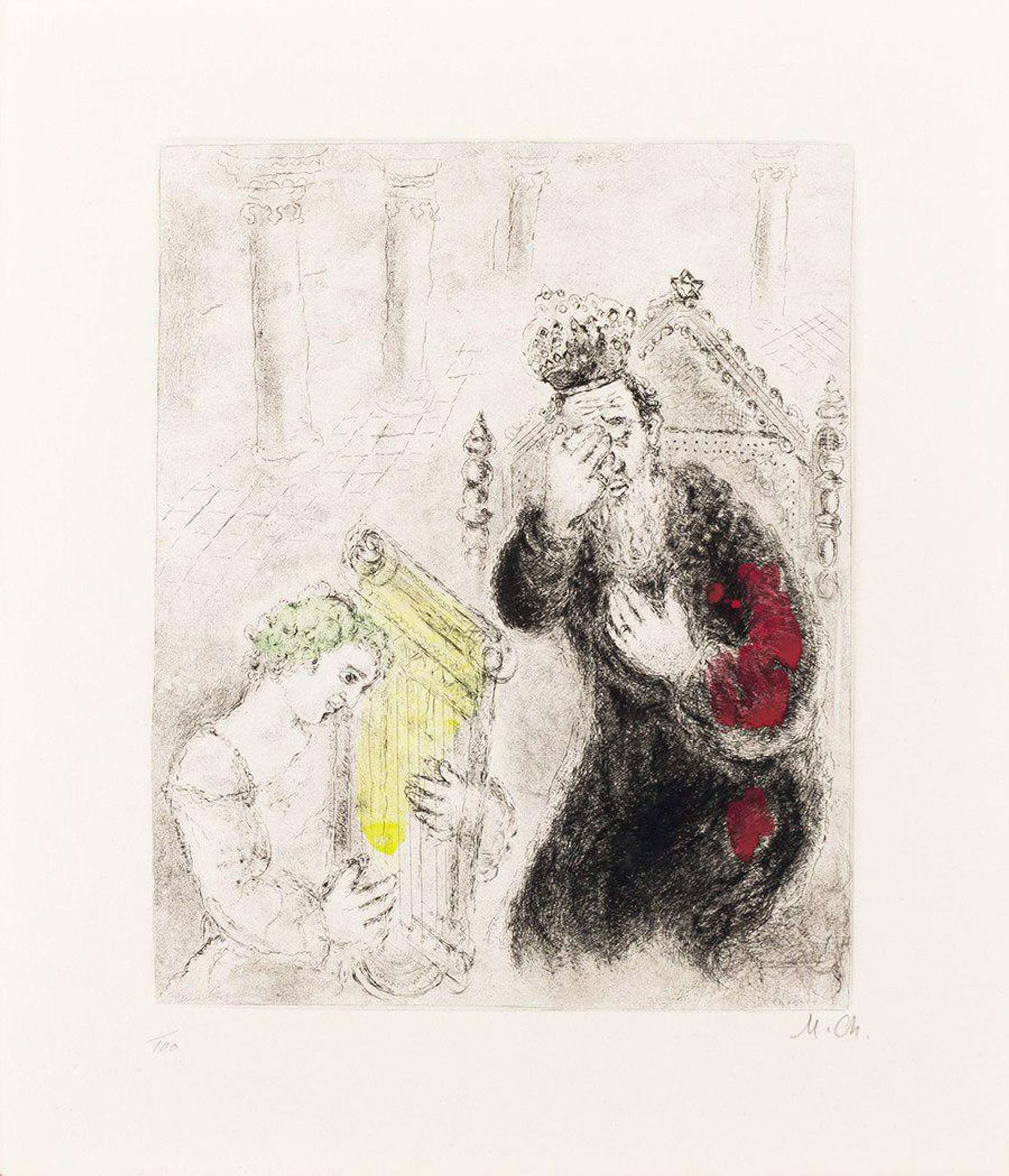Marc Chagall: Saül Et David - Signed Print