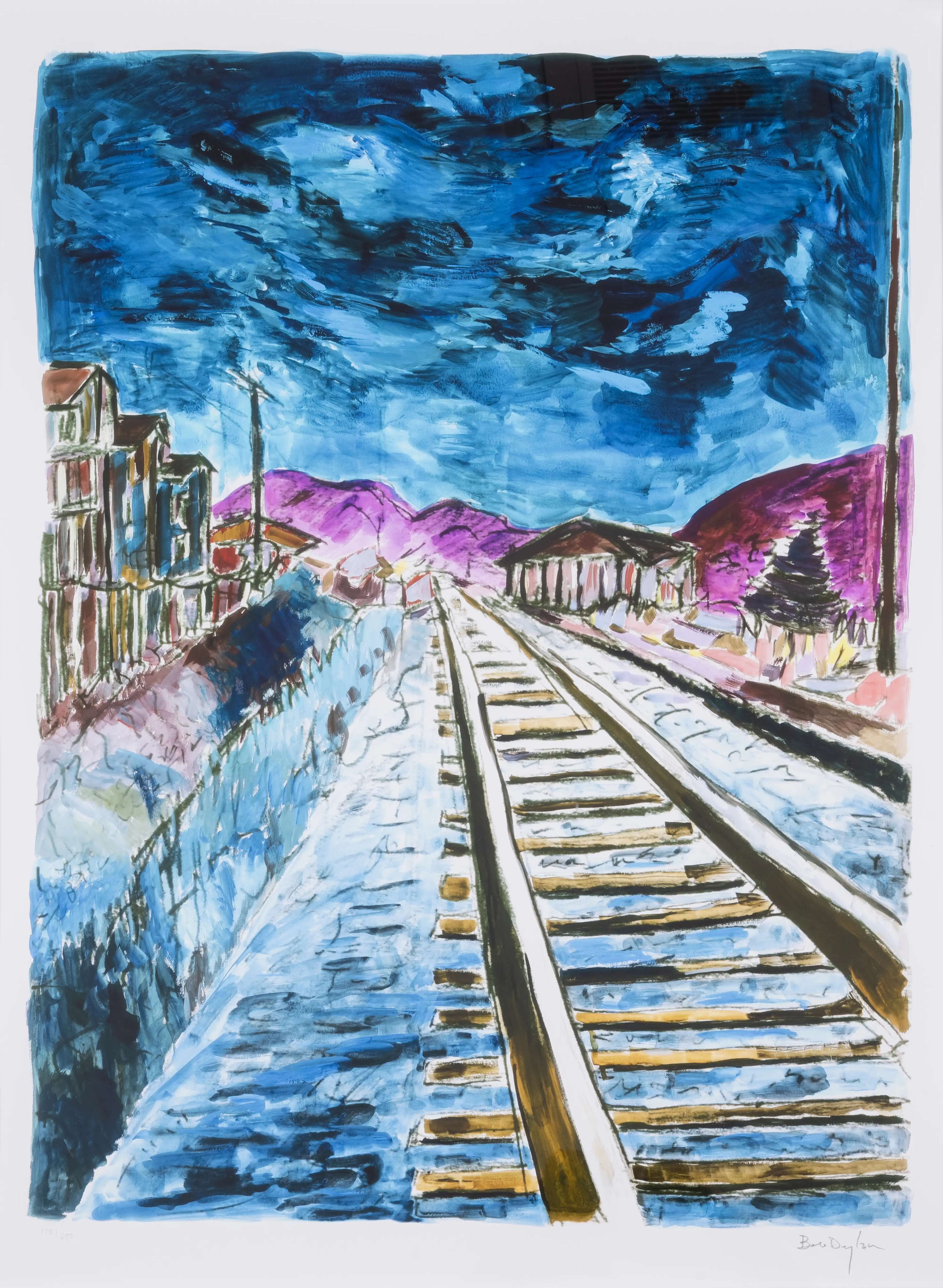 Train Tracks Large (2020) - Signed Print by Bob Dylan 2020 - MyArtBroker